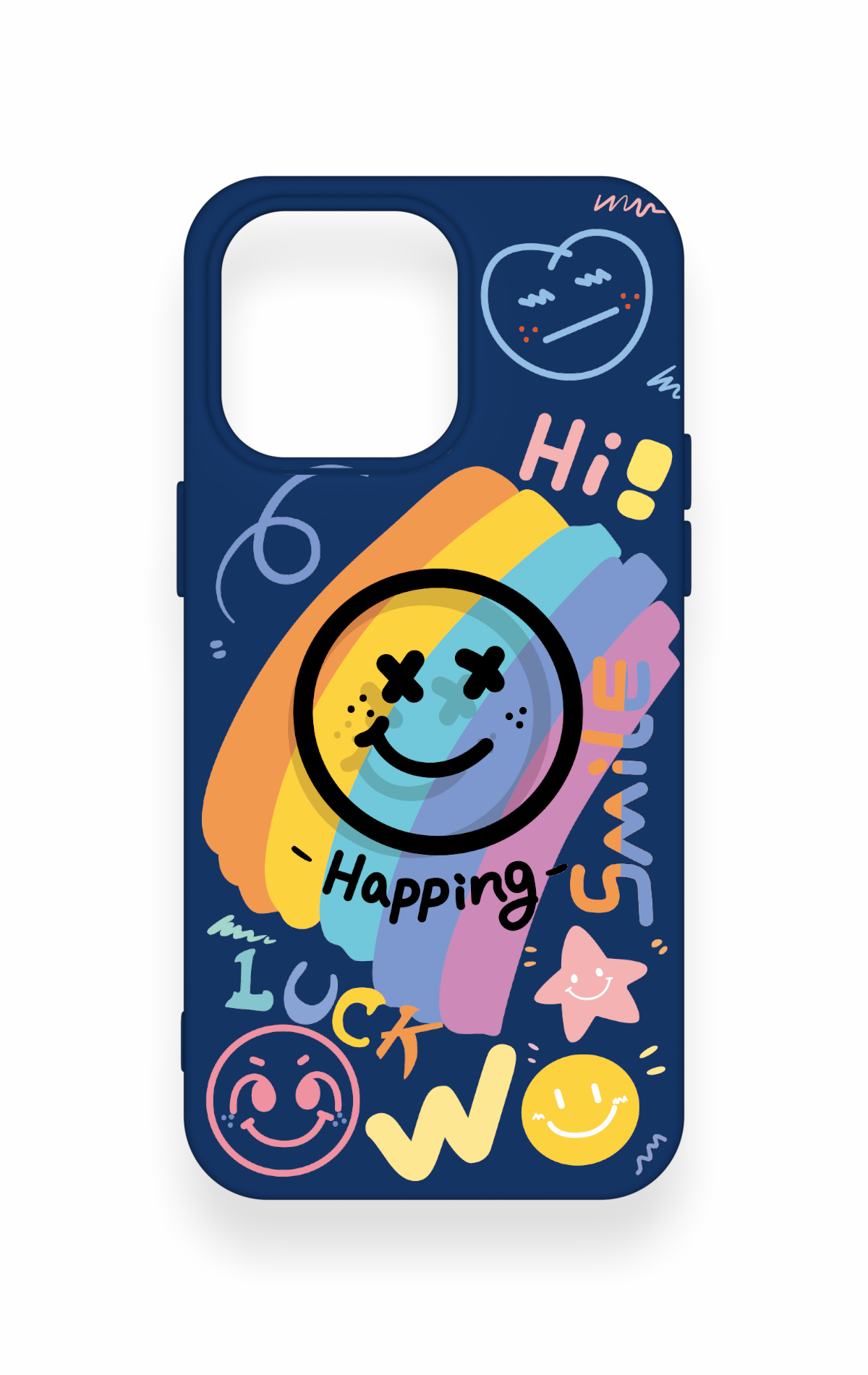 iPhone 15 Pro Max Uyumlu Happing Smile Desenli Silikon Kılıf