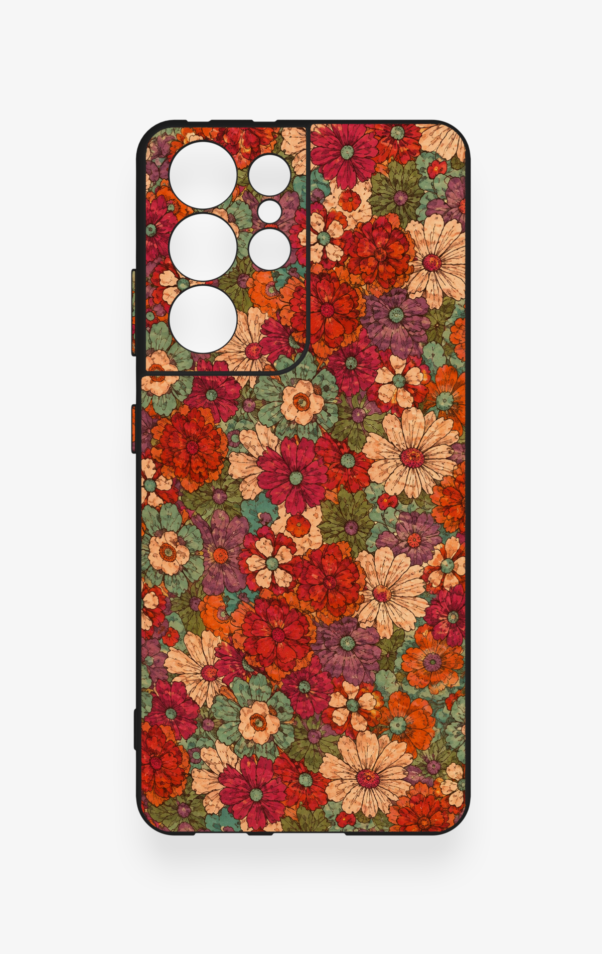Samsung S21 Ultra Uyumlu Pastel Çiçek Bahçesi Desenli Silikon Kılıf