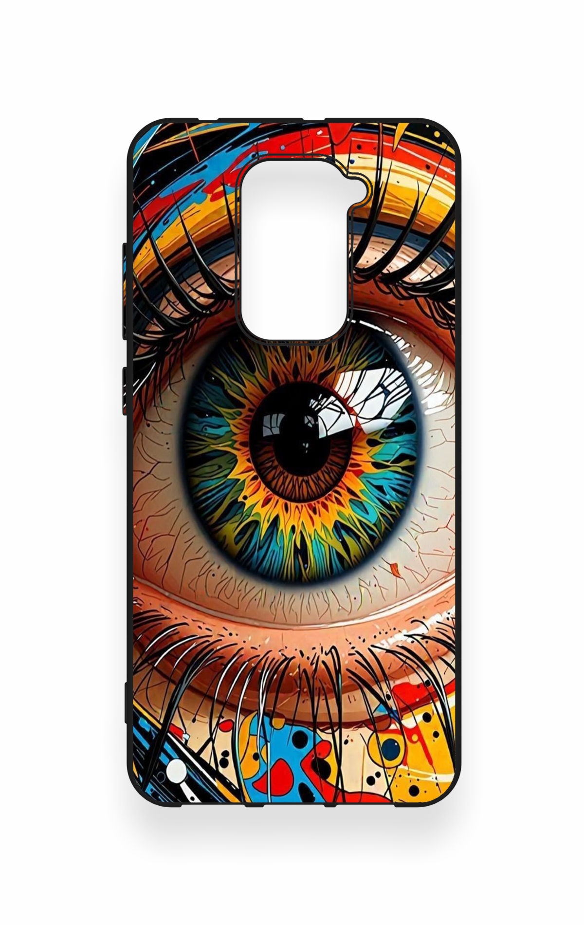 Redmi Note 9 Uyumlu Renkli Göz Bebeği Desenli Silikon Kılıf