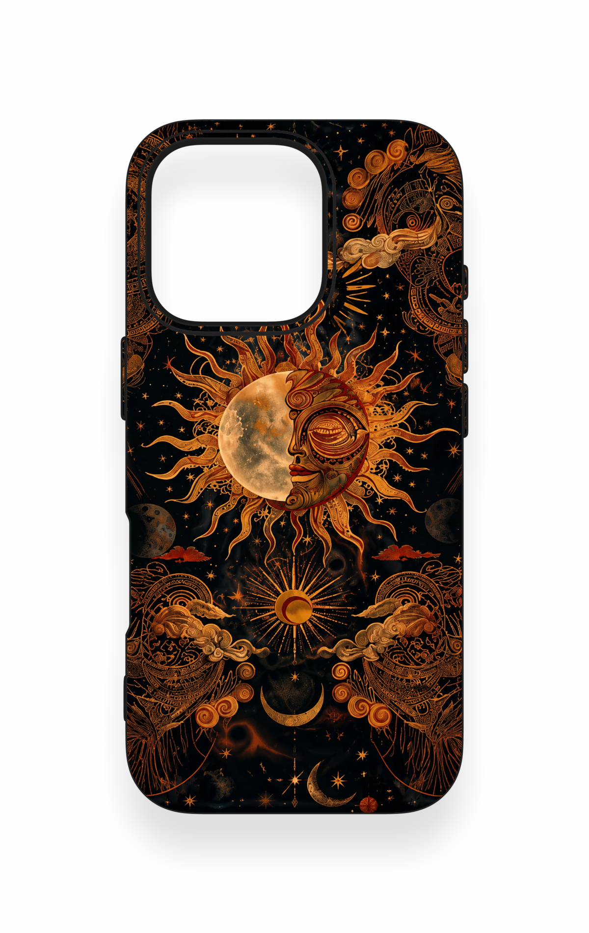 iPhone 16 Pro Uyumlu Mistik Güneş Desenli Silikon Kılıf