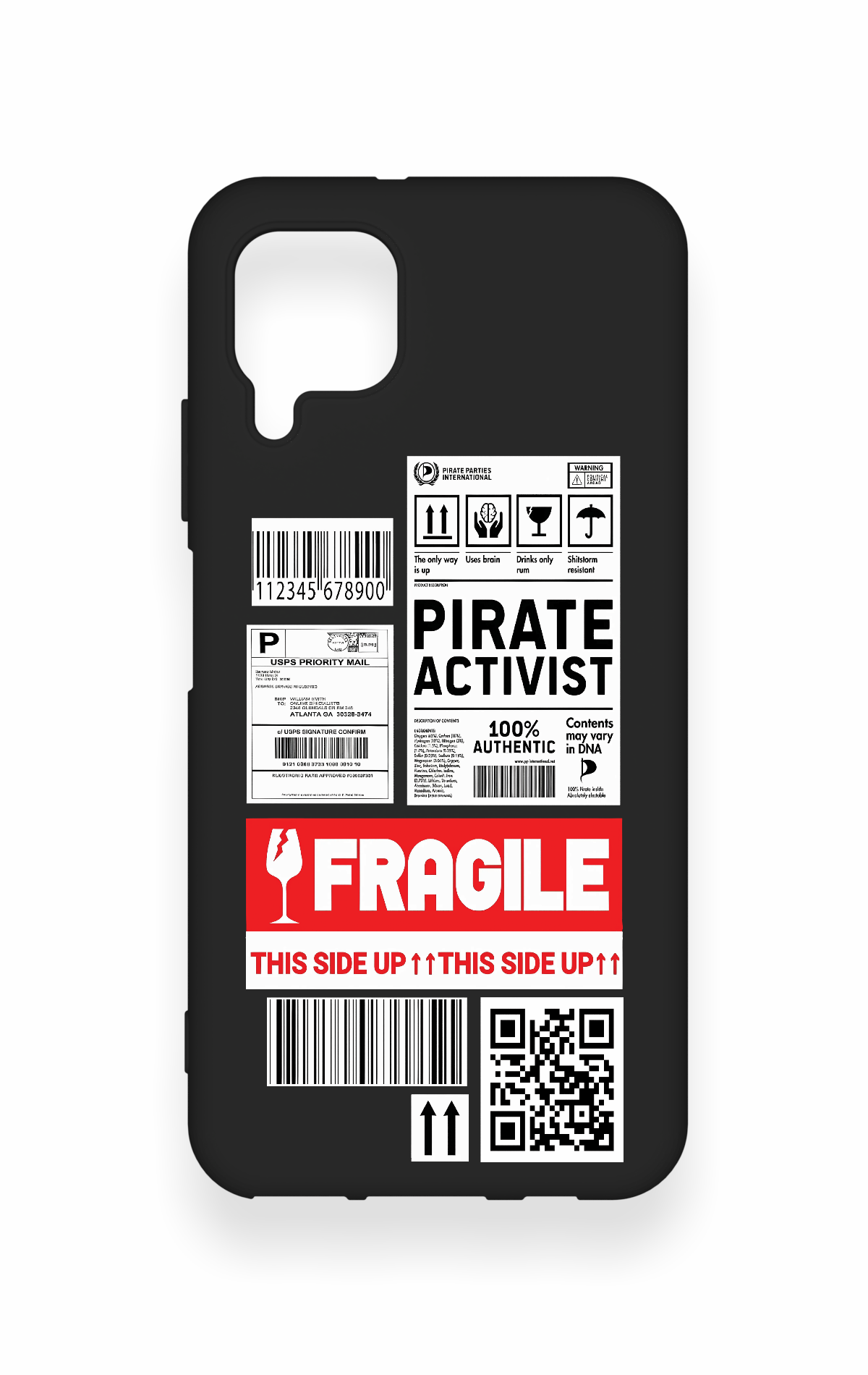 Huawei P40 Lite Uyumlu Fragile Desenli Silikon Kılıf