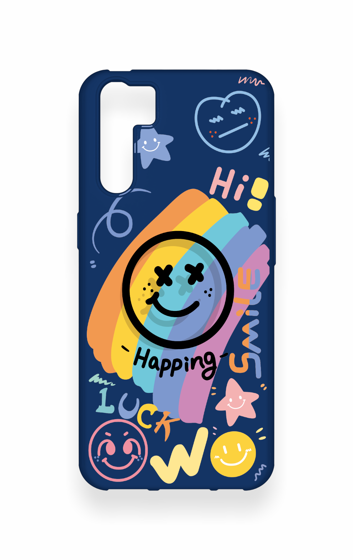 Oppo A91 Uyumlu Happing Smile Desenli Silikon Kılıf