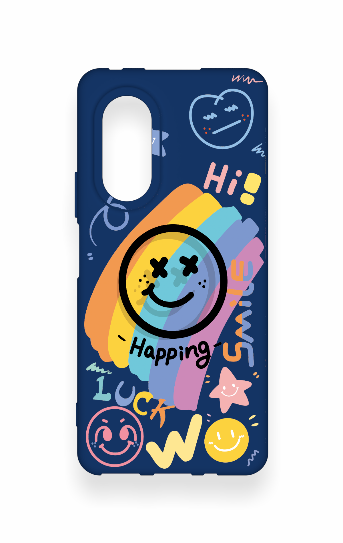 Huawei Nova 9Se Uyumlu Happing Smile Desenli Silikon Kılıf