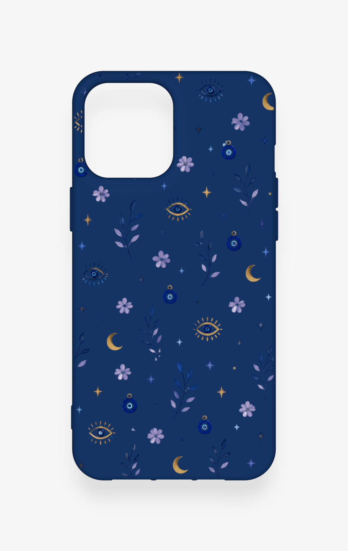 iPhone 12 Pro Max Uyumlu Mavi Nazar Papatya Desenli Silikon Kılıf