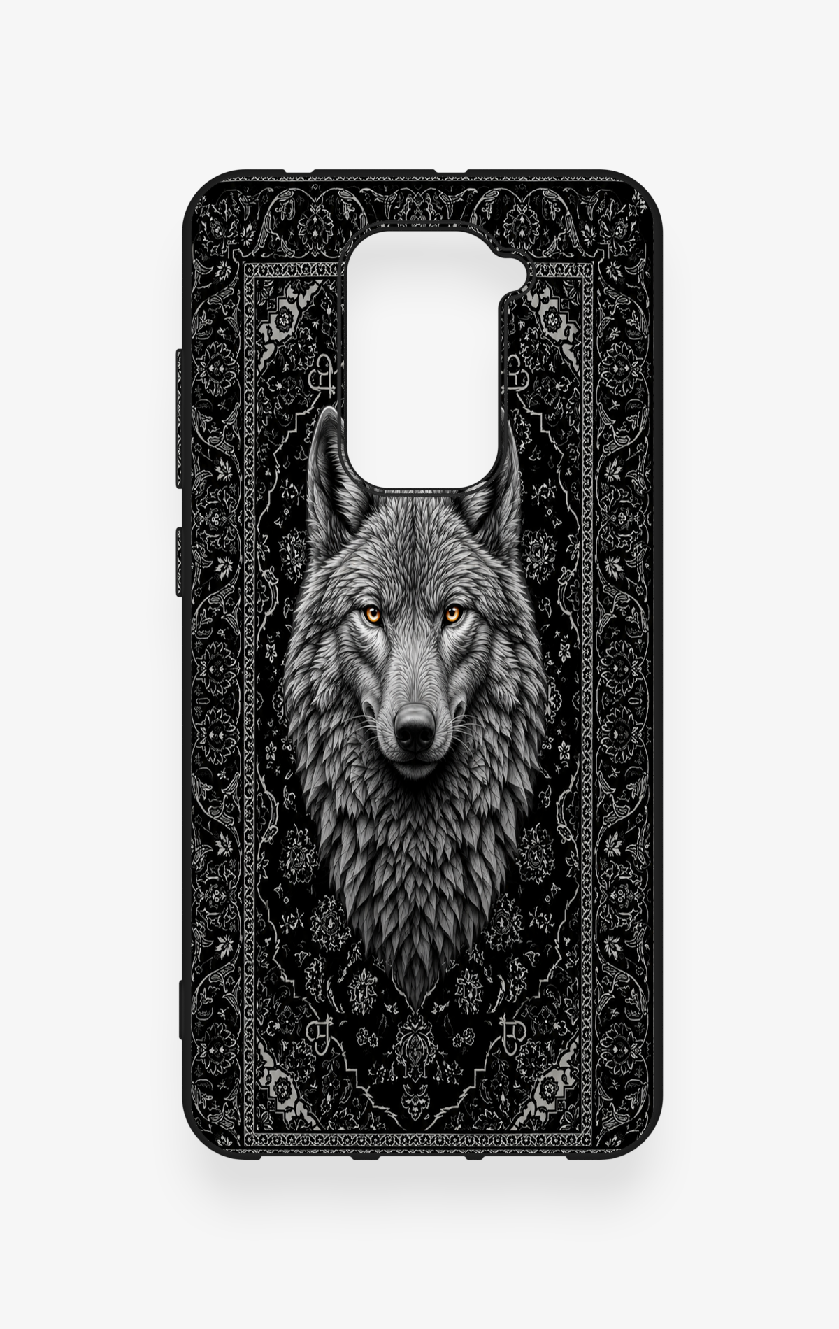 Redmi Note 9 Uyumlu Etnik Kurt Desenli Silikon Kılıf