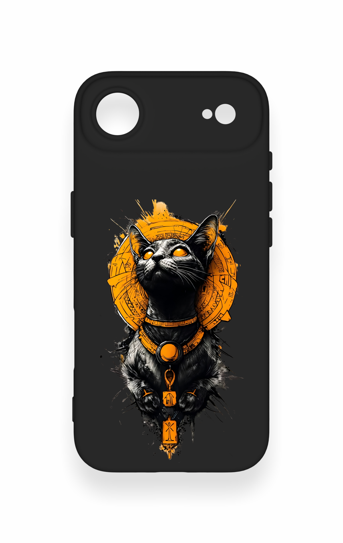 iPhone 17 Air Uyumlu Mısırlı Kedi Tanrısı Desenli Silikon Kılıf
