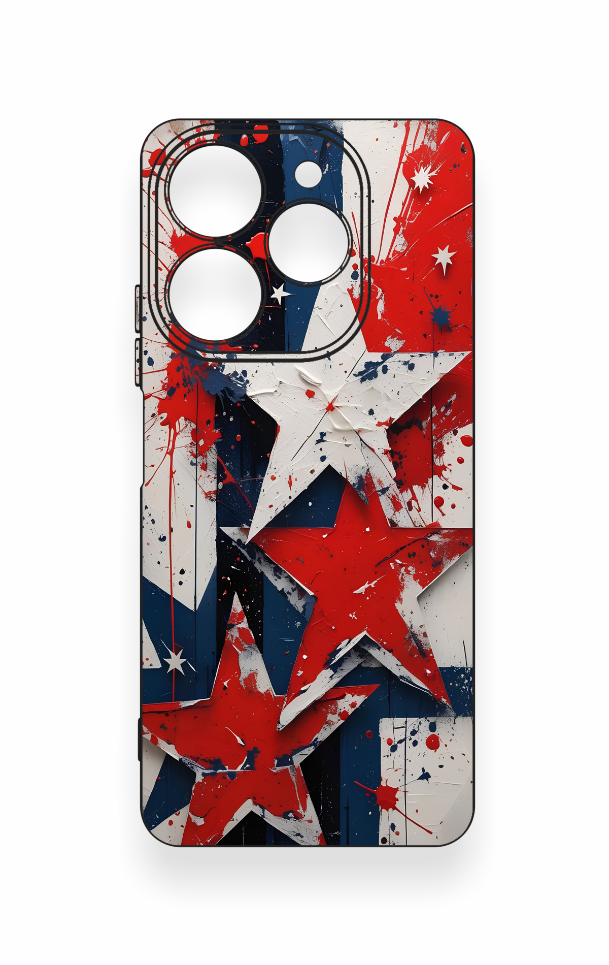 Tecno Spark 10 Pro Uyumlu Star Flag Desenli Silikon Kılıf