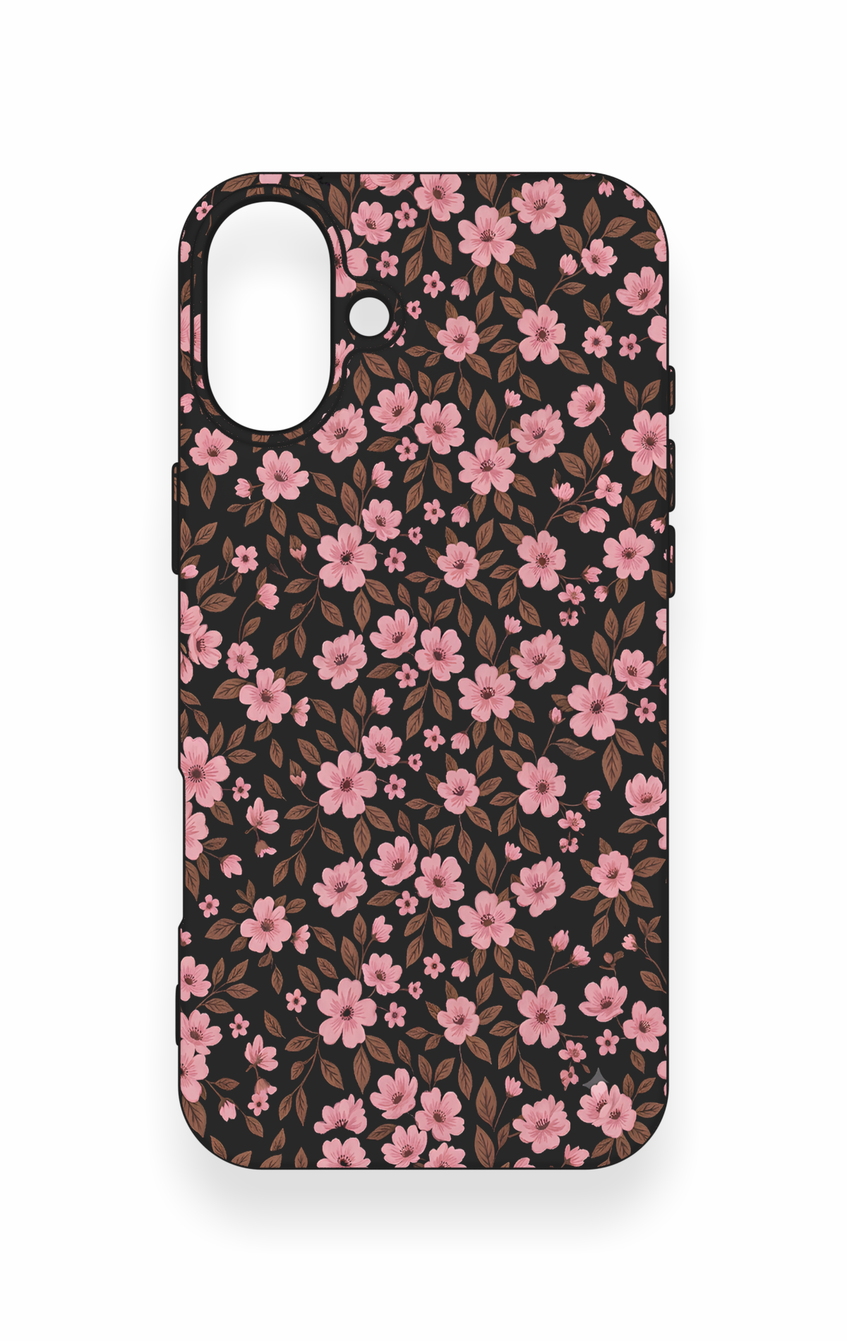 iPhone 16 Plus Uyumlu Mini Pembe Çiçek Desenli Silikon Kılıf