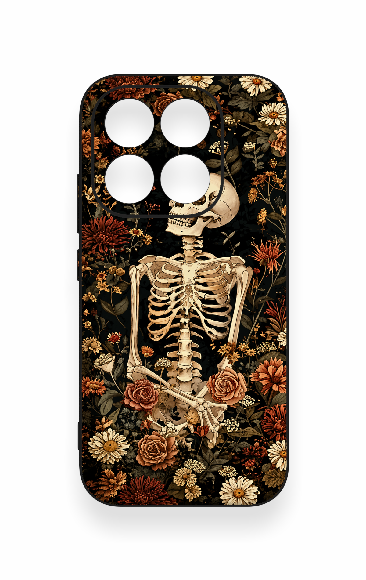 Xiaomi Mi 17 5G Uyumlu Çiçek İskelet Desenli Silikon Kılıf