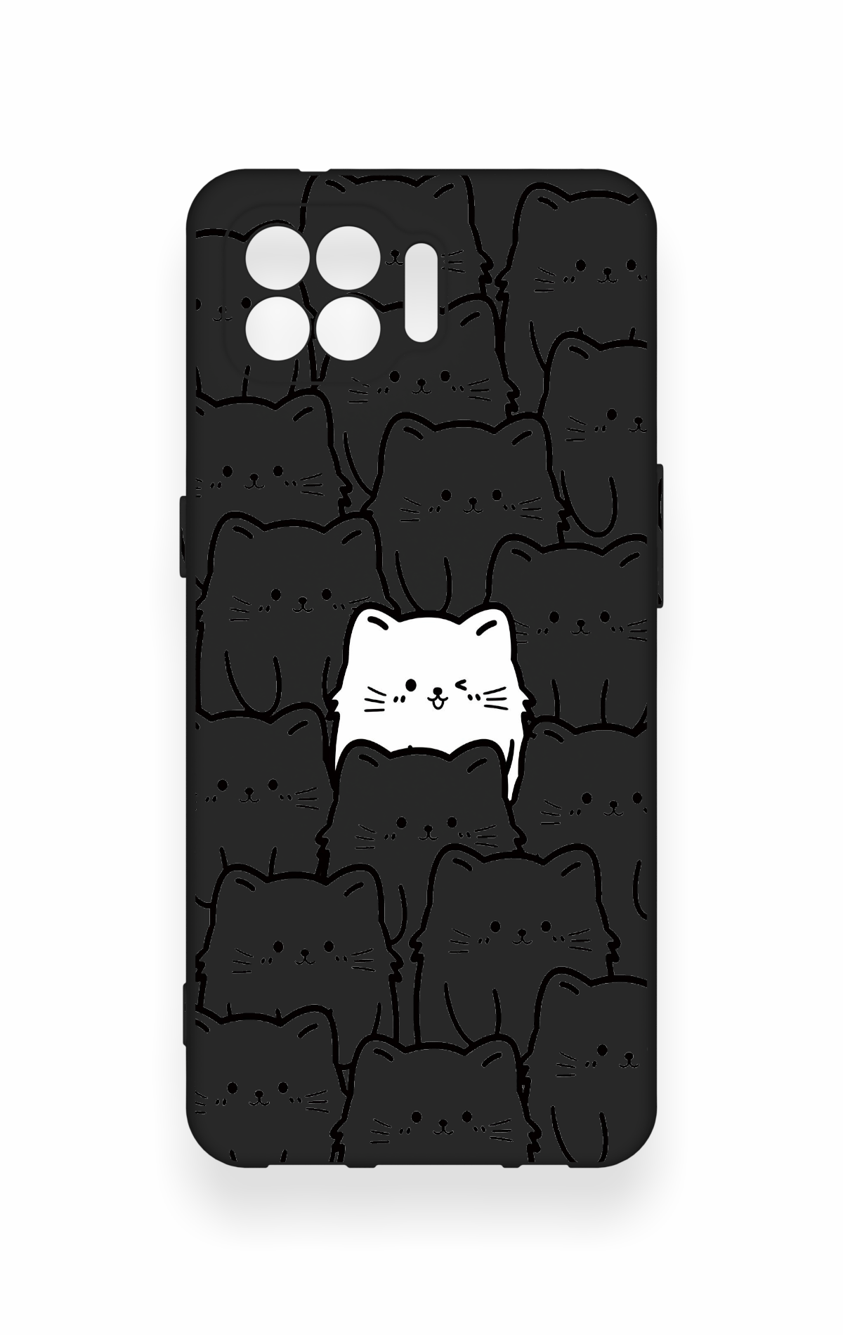 Oppo Reno 4 Lite Uyumlu Many Cats Desenli Silikon Kılıf