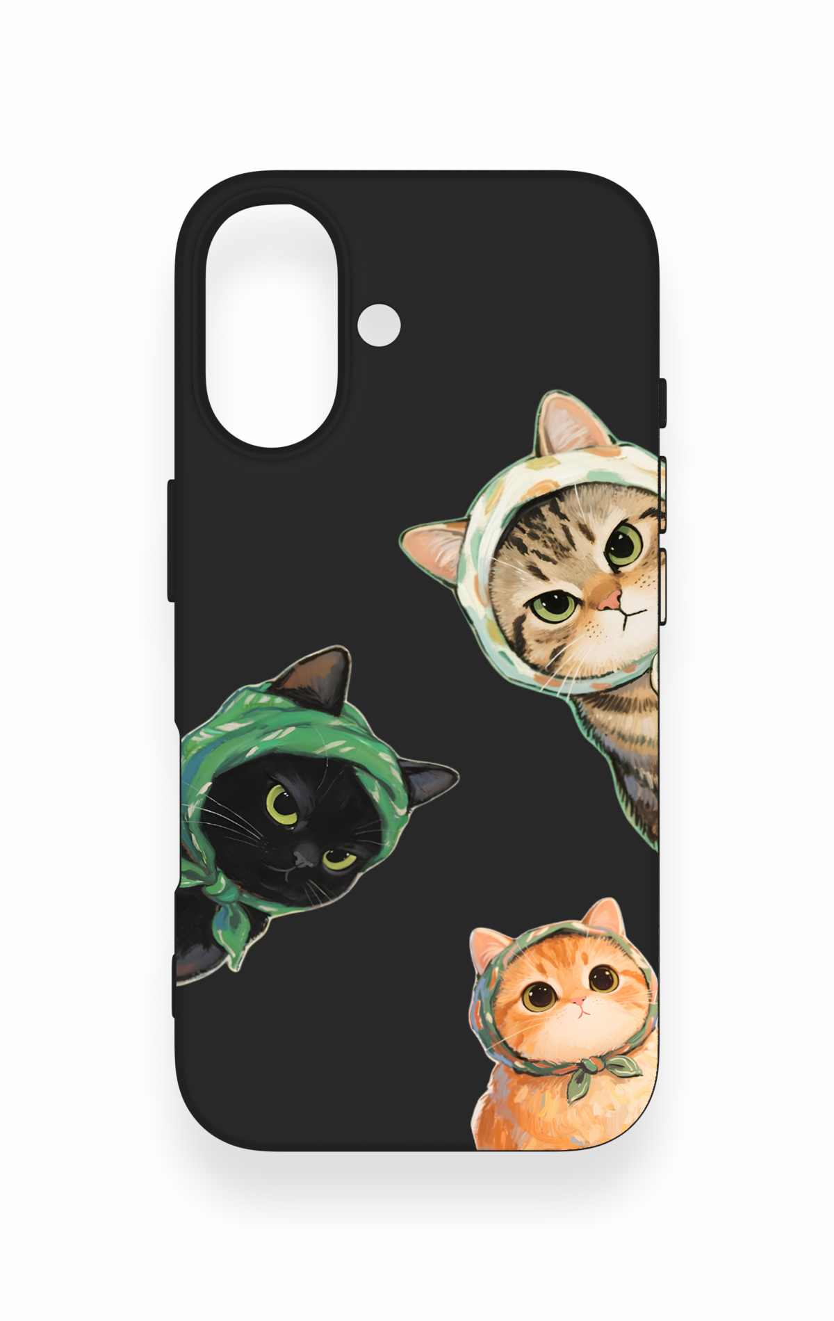 iPhone 16 Uyumlu Kedi Ekibi Desenli Silikon Kılıf