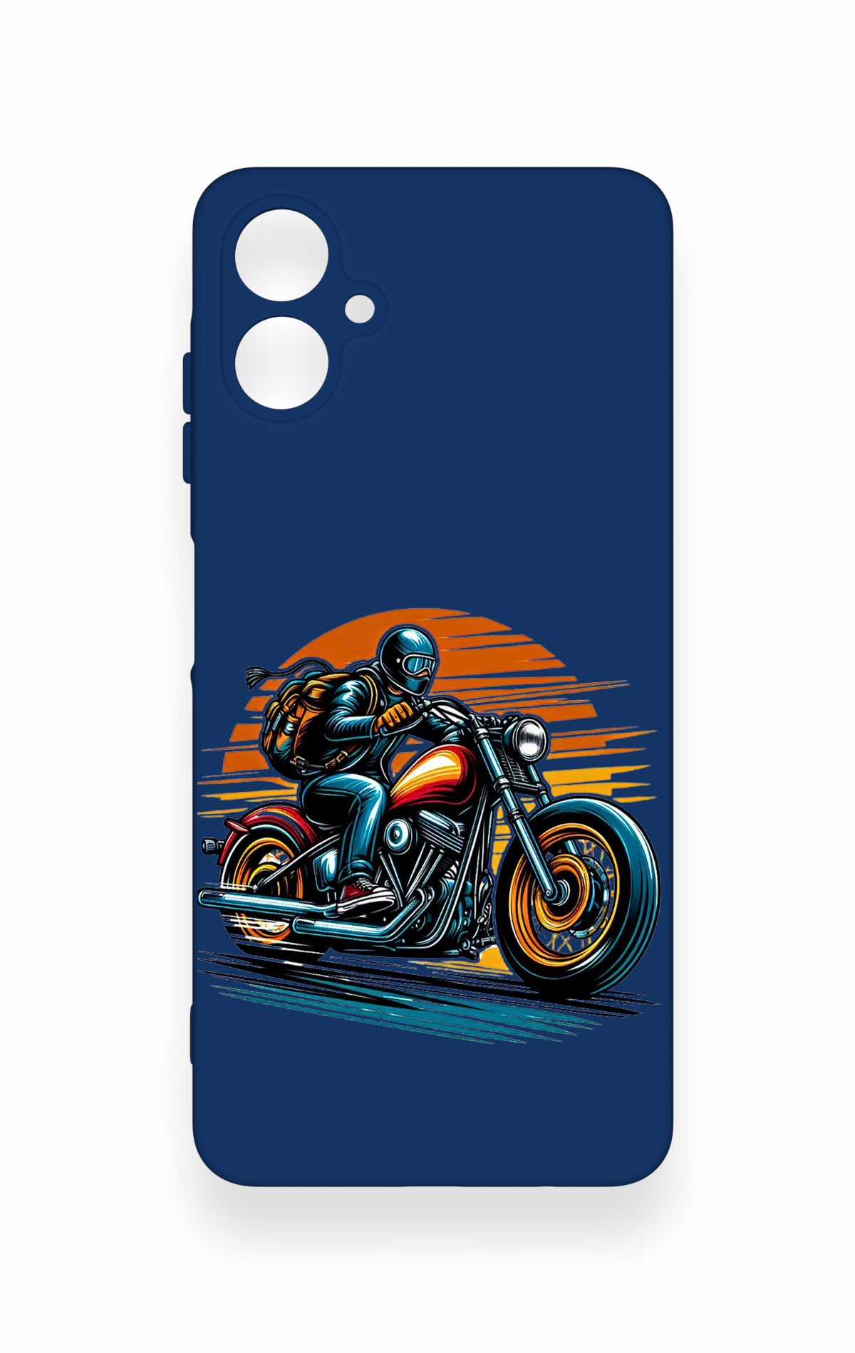 Samsung A06 Uyumlu Moto Rider Desenli Silikon Kılıf