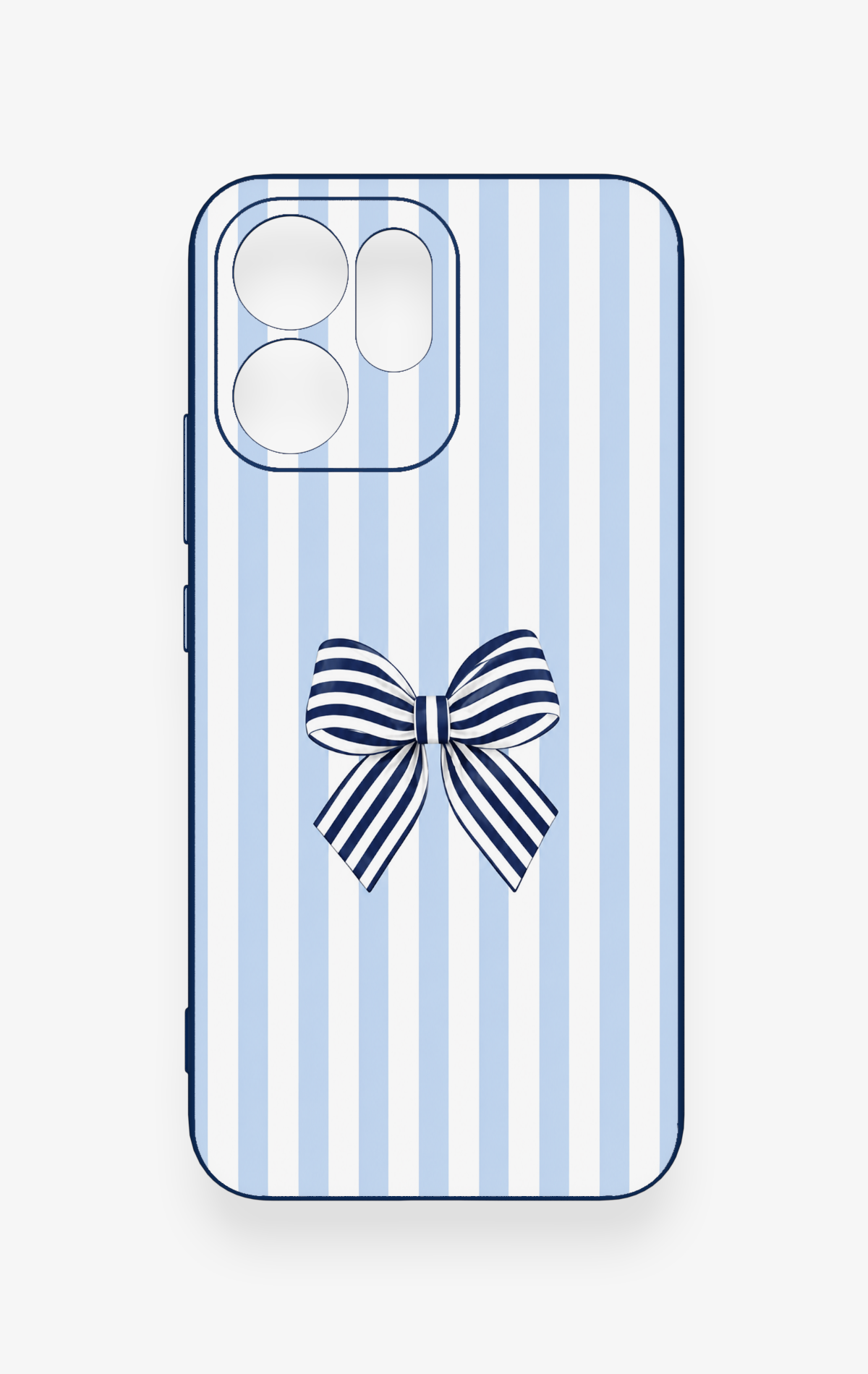 Oppo Reno 14F Uyumlu Mavi Beyaz Kurdele Desenli Silikon Kılıf