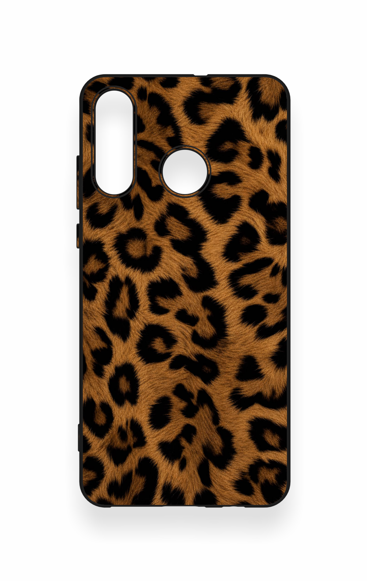Huawei P30 Lite Uyumlu Koyu Leopar Deri Desenli Silikon Kılıf