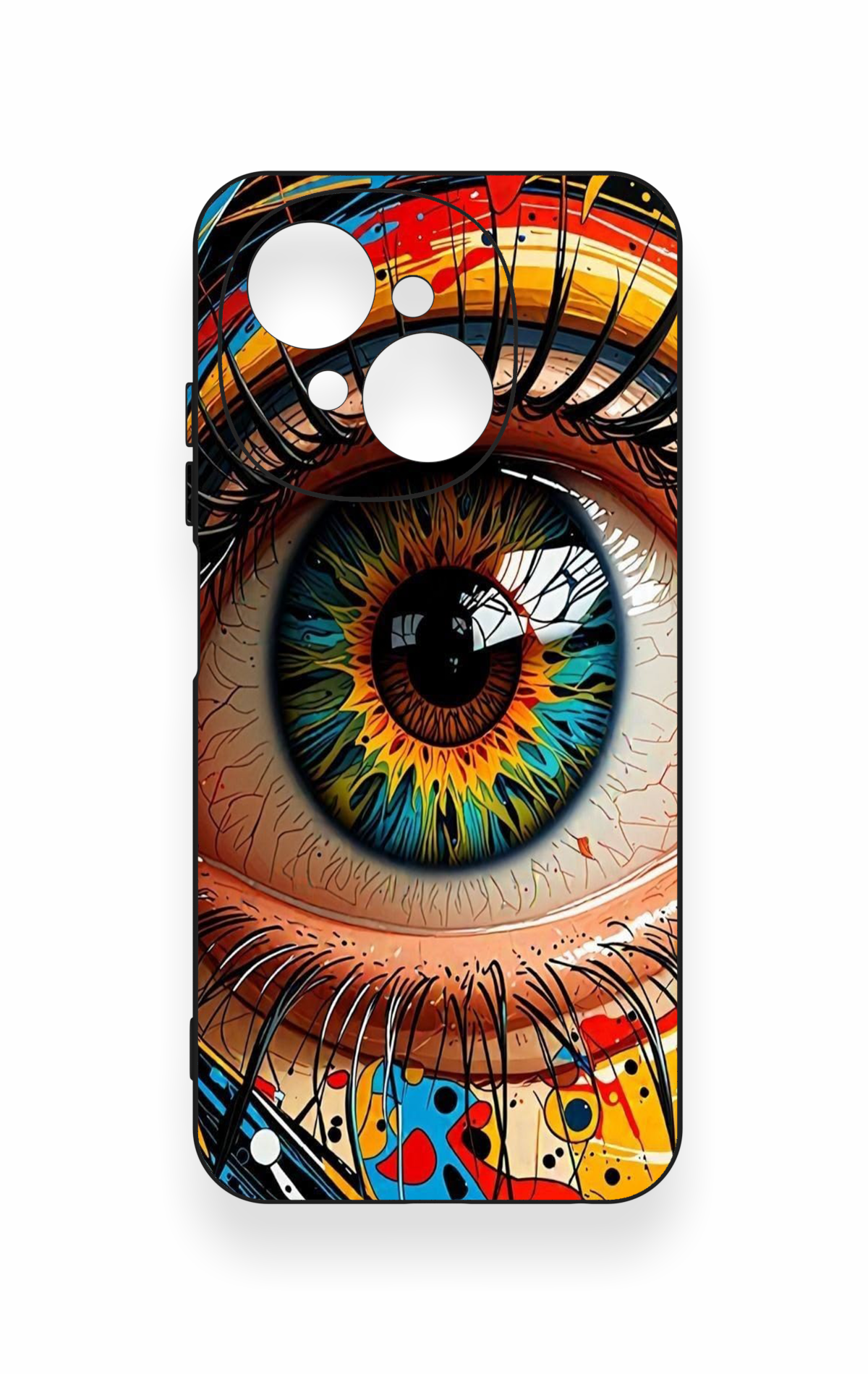 Tecno Spark Go1 Uyumlu Renkli Göz Bebeği Desenli Silikon Kılıf
