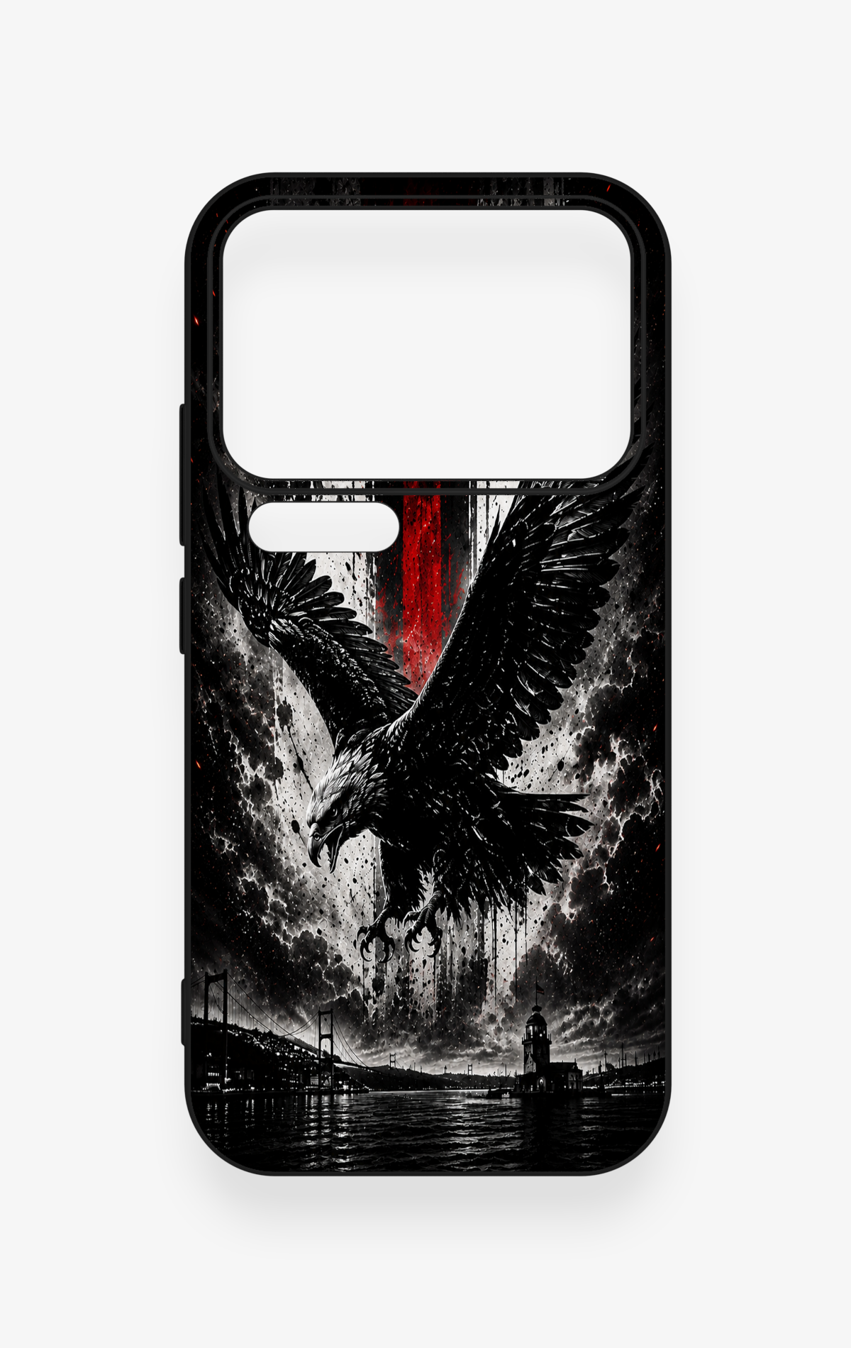 Xiaomi Mi 17 Pro 5G Uyumlu Kara Kartal Desenli Silikon Kılıf