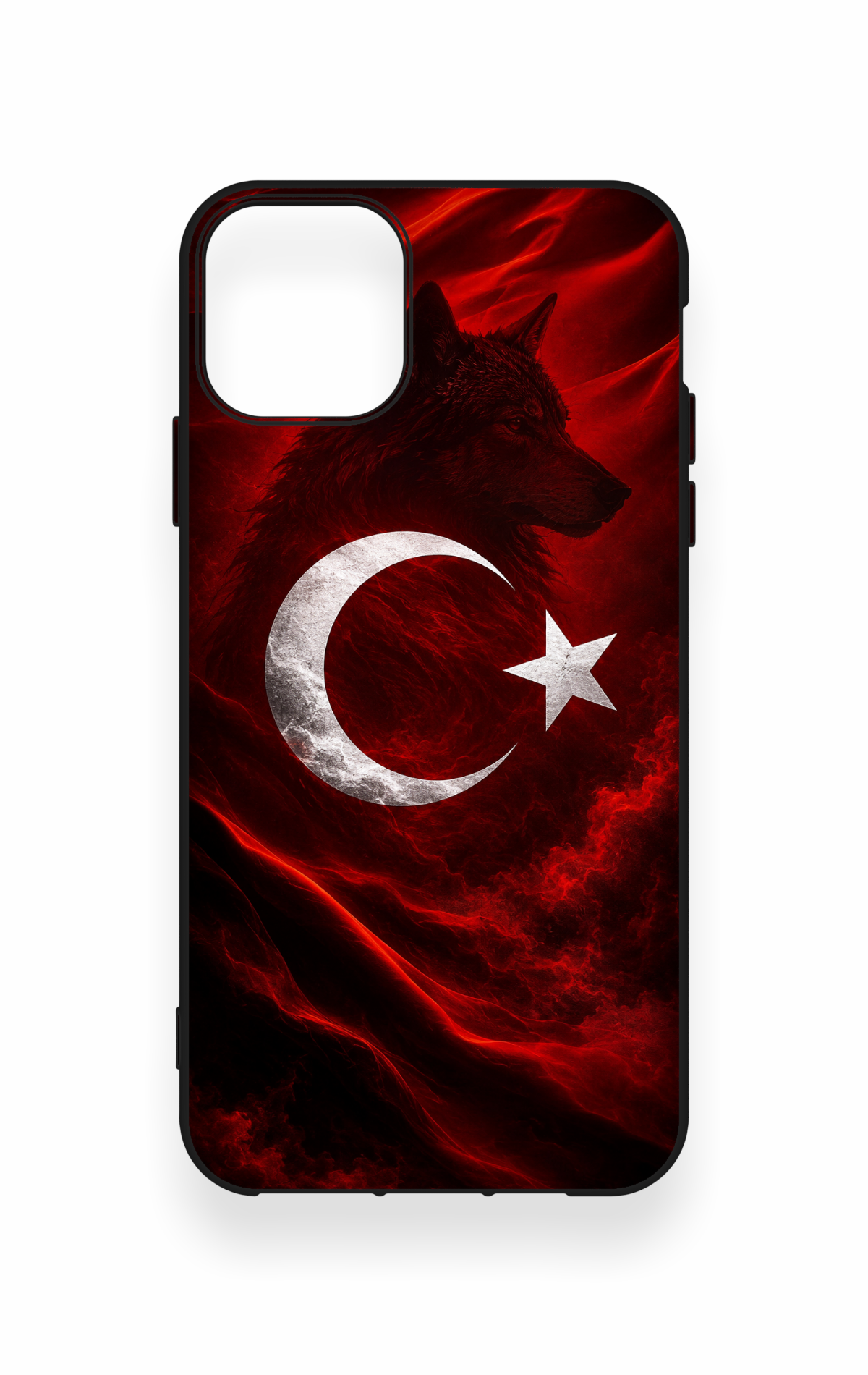 iPhone 11 Pro Max Uyumlu Kurt Türk Bayrağı Desenli Silikon Kılıf