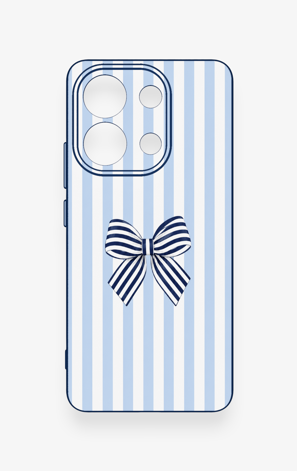 Redmi Note 13 4G Uyumlu Mavi Beyaz Kurdele Desenli Silikon Kılıf