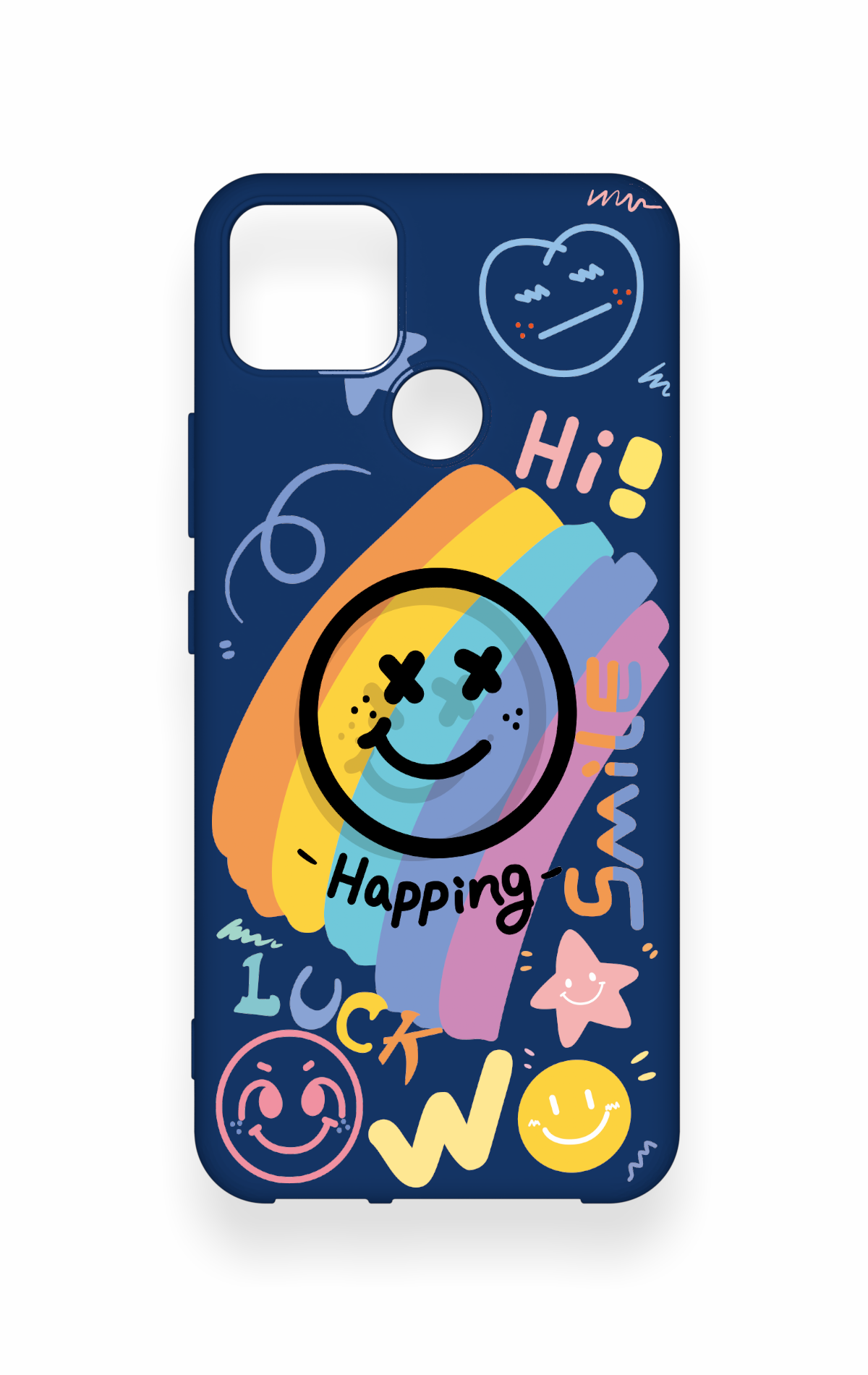 Realme C25 Uyumlu Happing Smile Desenli Silikon Kılıf