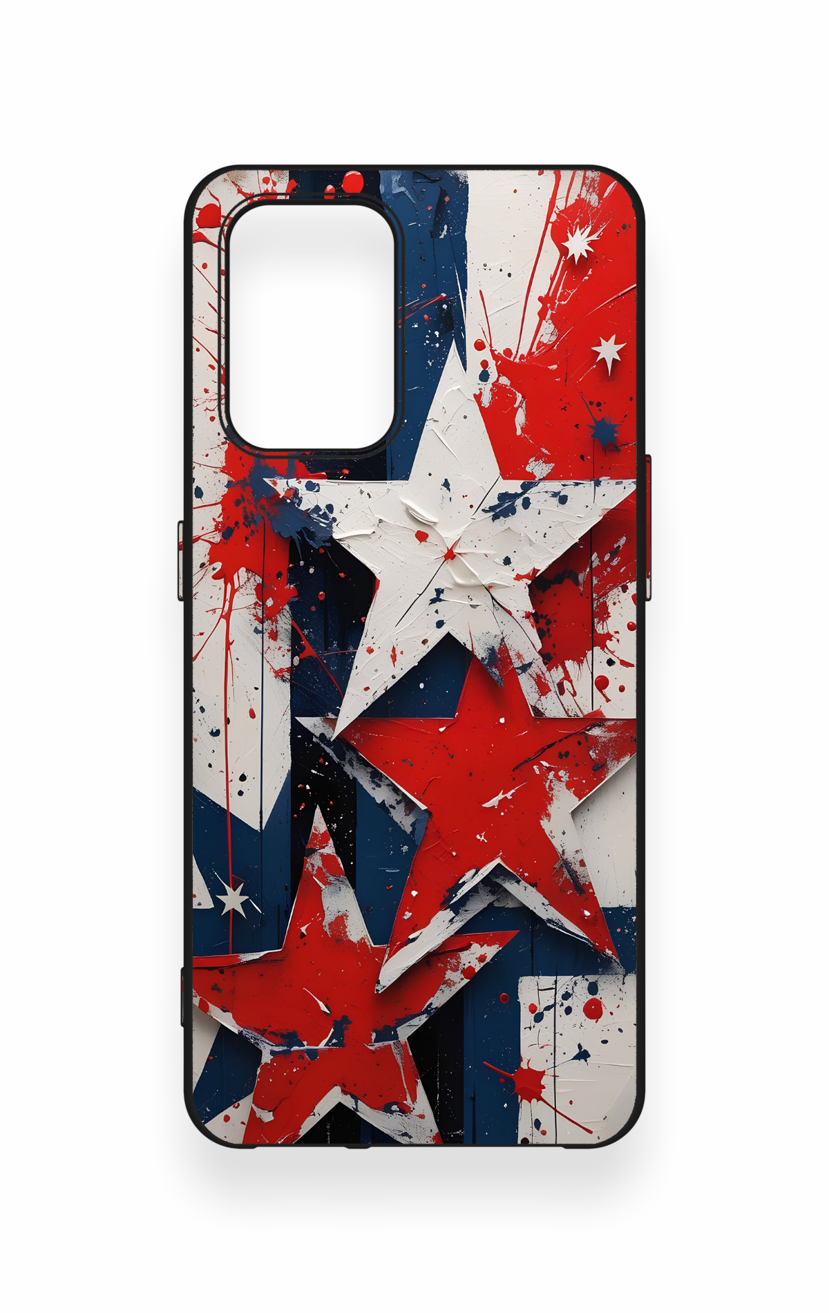 Oppo-A74 Uyumlu Star Flag Desenli Silikon Kılıf