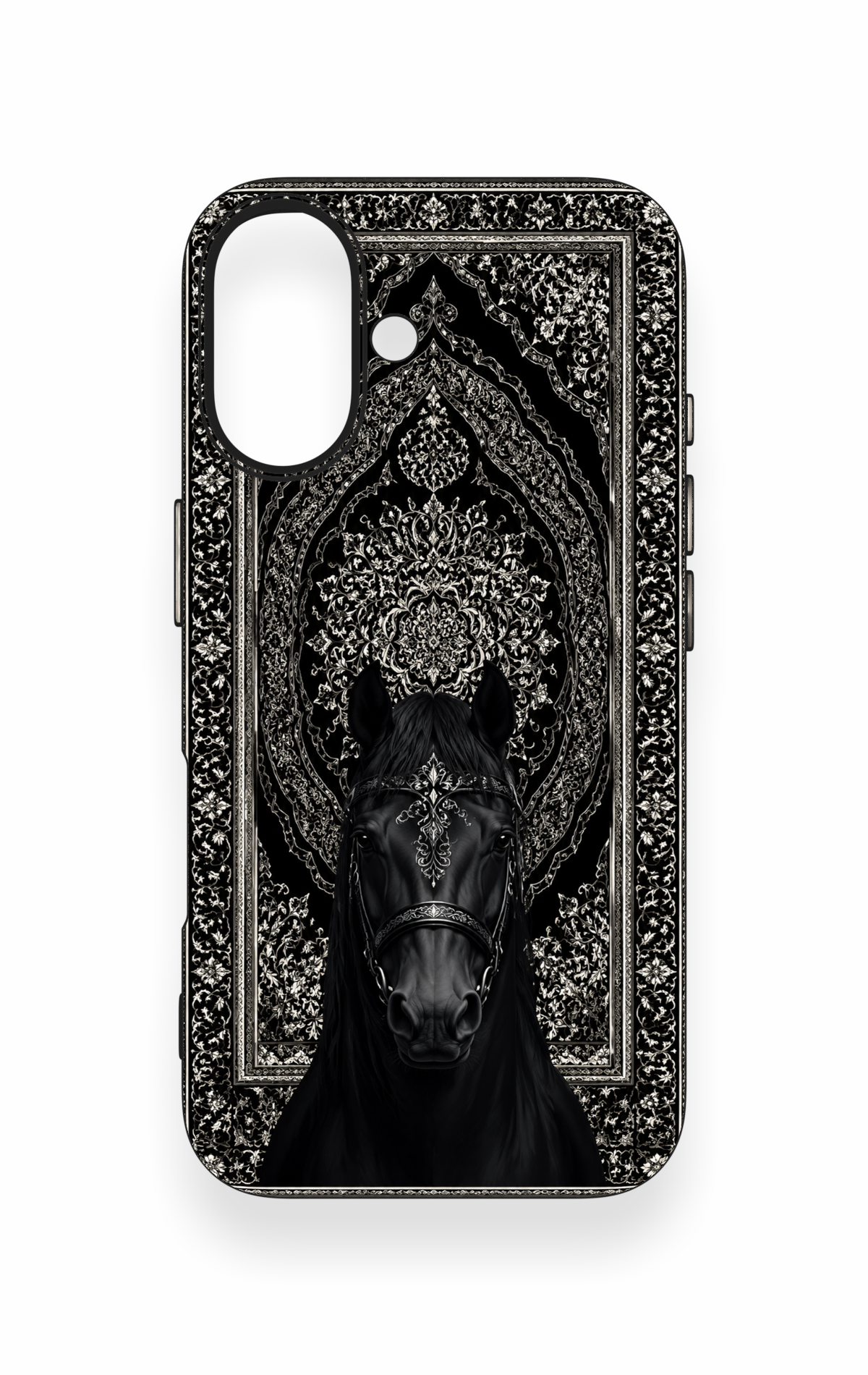 iPhone 16 Uyumlu Etnik At Figürü Desenli Silikon Kılıf
