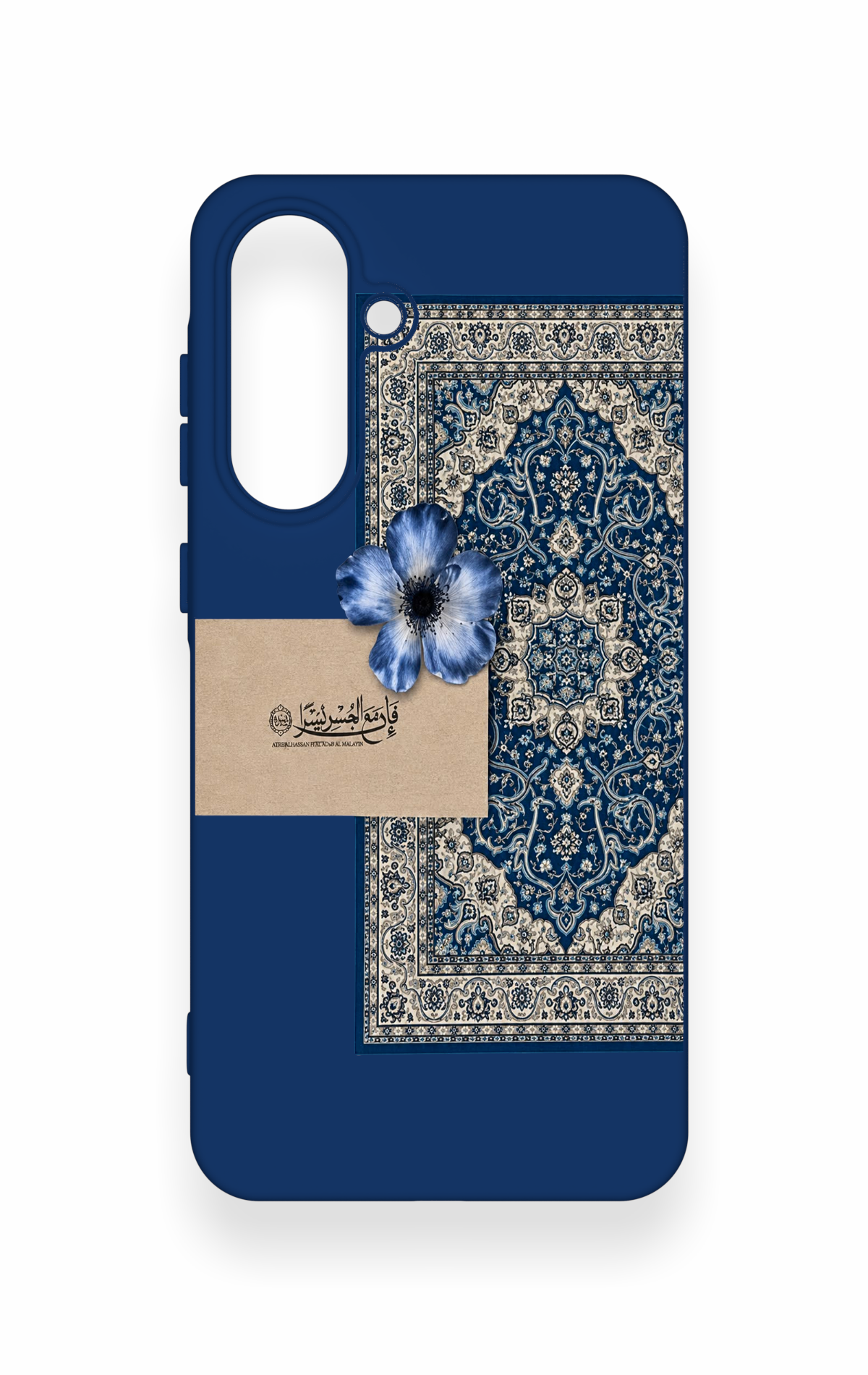 Samsung A56 Uyumlu Mavi Etnik Halı Desenli Silikon Kılıf