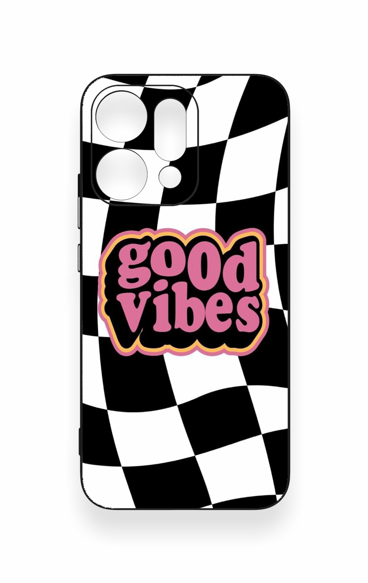 Oppo Reno 14 Uyumlu Black Good Vibes Desenli Silikon Kılıf