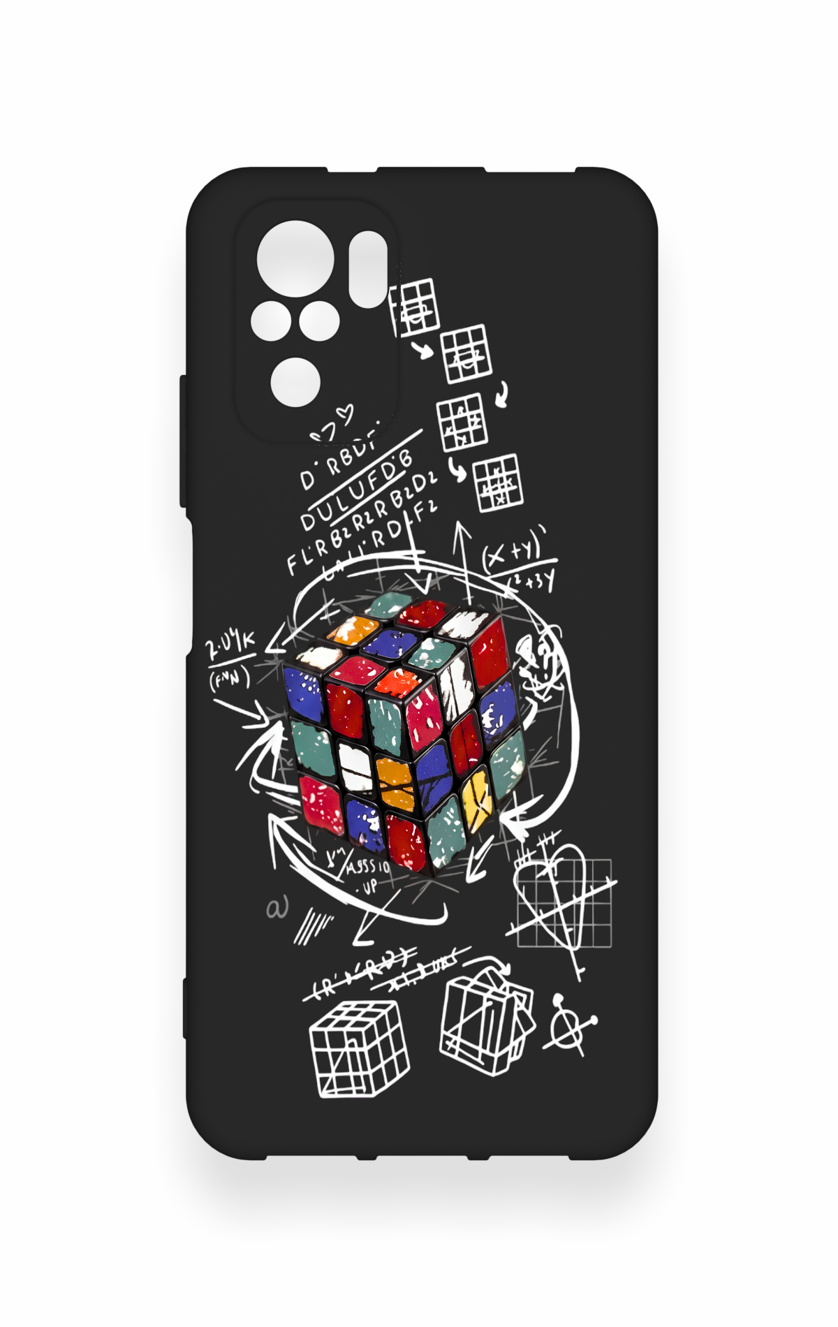 Redmi Note 10-10S Uyumlu Rubik Küb Desenli Silikon Kılıf