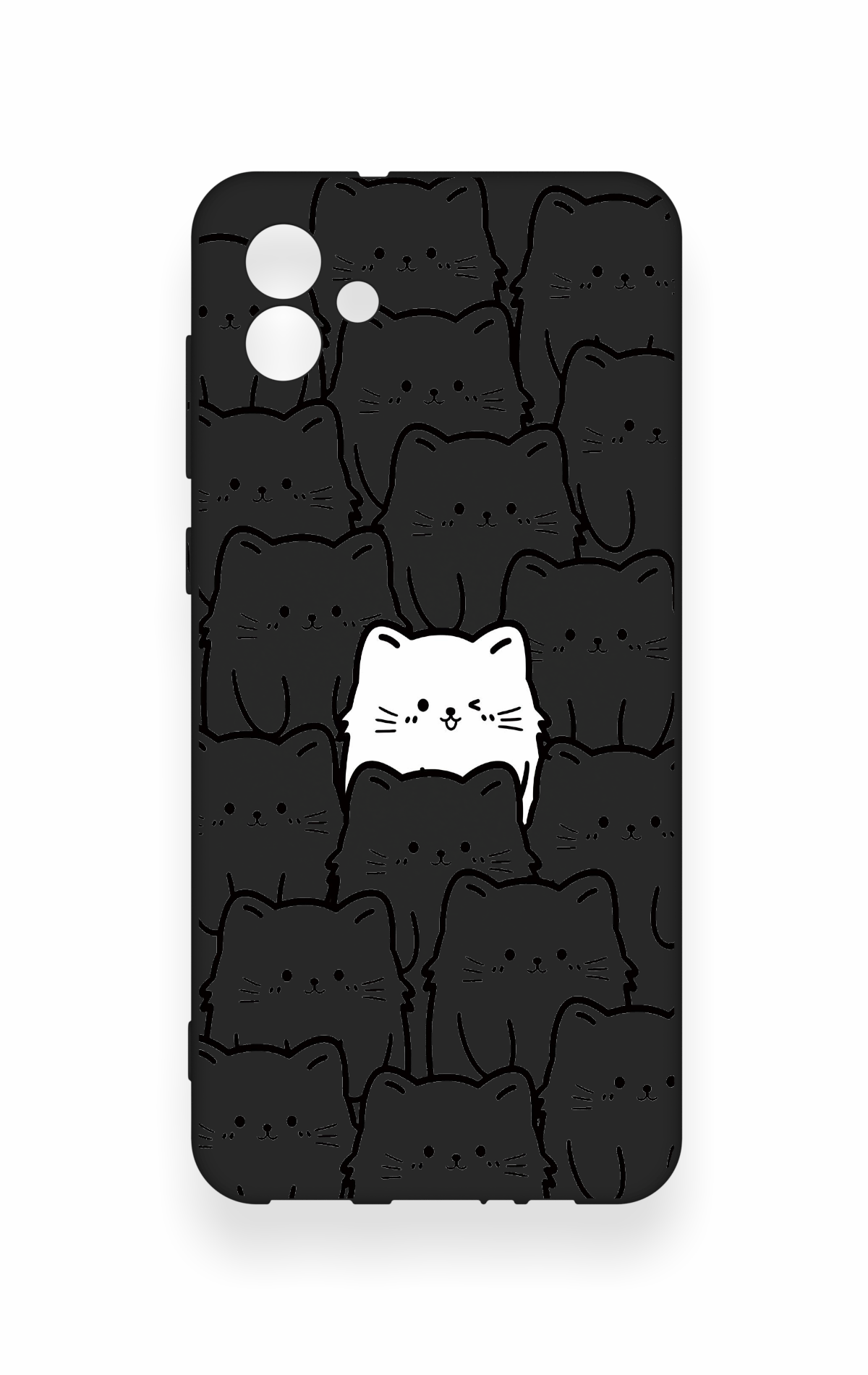 Samsung A04 Uyumlu Many Cats Desenli Silikon Kılıf