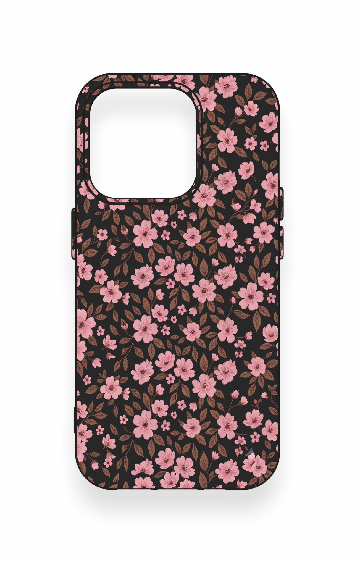iPhone 15 Pro Uyumlu Mini Pembe Çiçek Desenli Silikon Kılıf