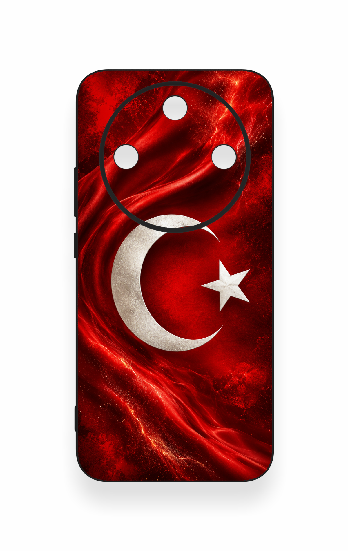 Honor Magic 8 Lite Uyumlu Türk Bayrağı Desenli Silikon Kılıf