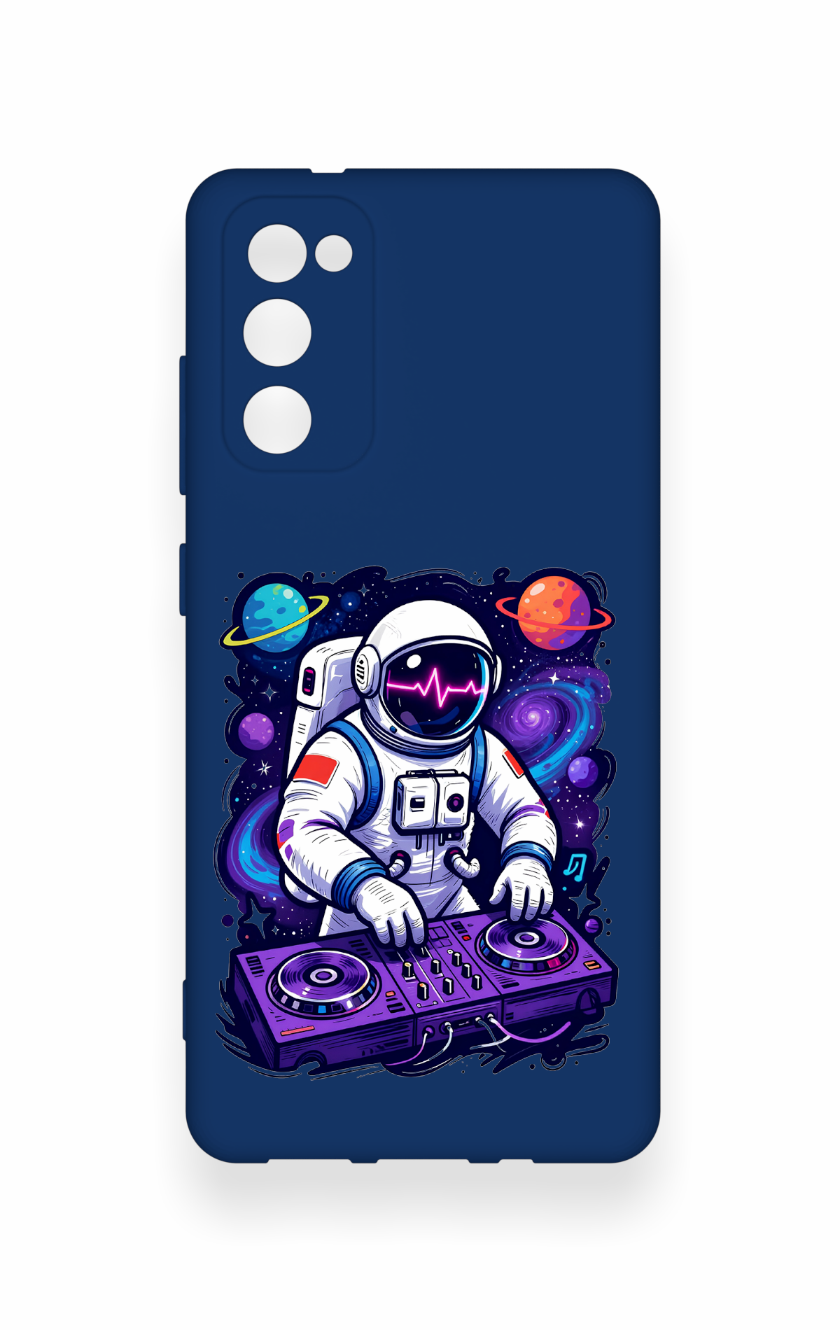 Samsung S20Fe Uyumlu Astronot DJ Desenli Silikon Kılıf