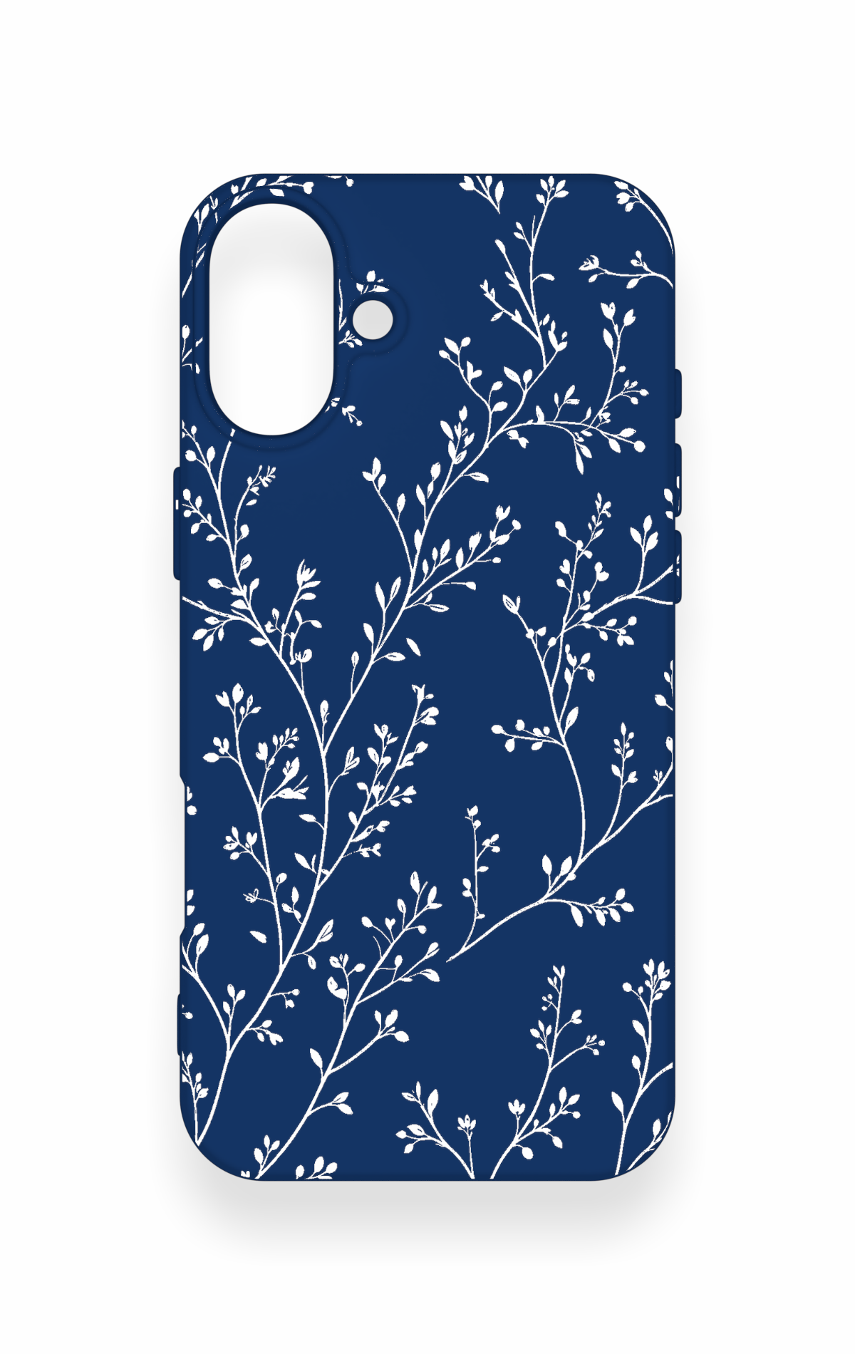 iPhone 16 Plus Uyumlu İnce Yaprak Dalı Desenli Silikon Kılıf