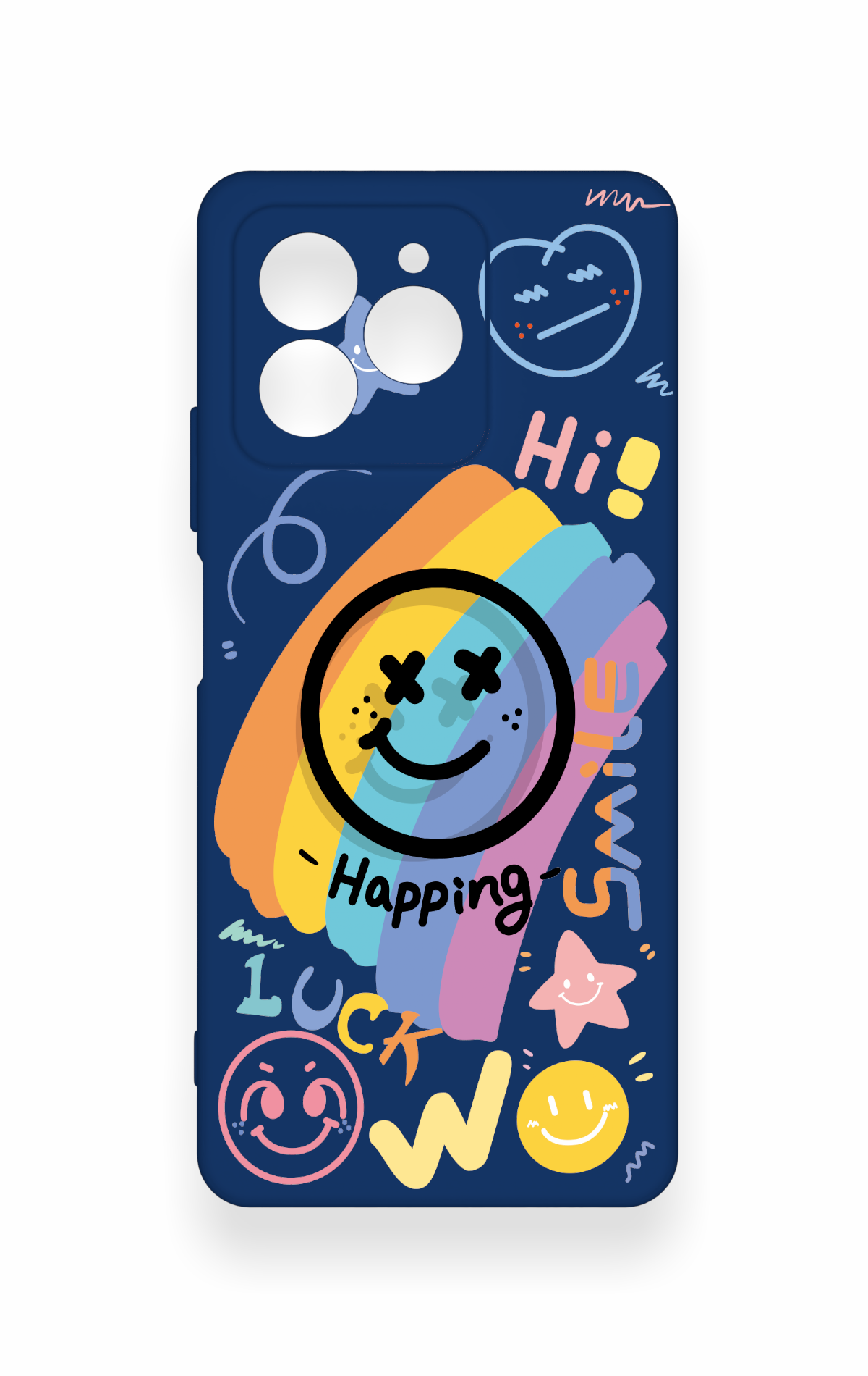 Omix X7 Uyumlu Happing Smile Desenli Silikon Kılıf