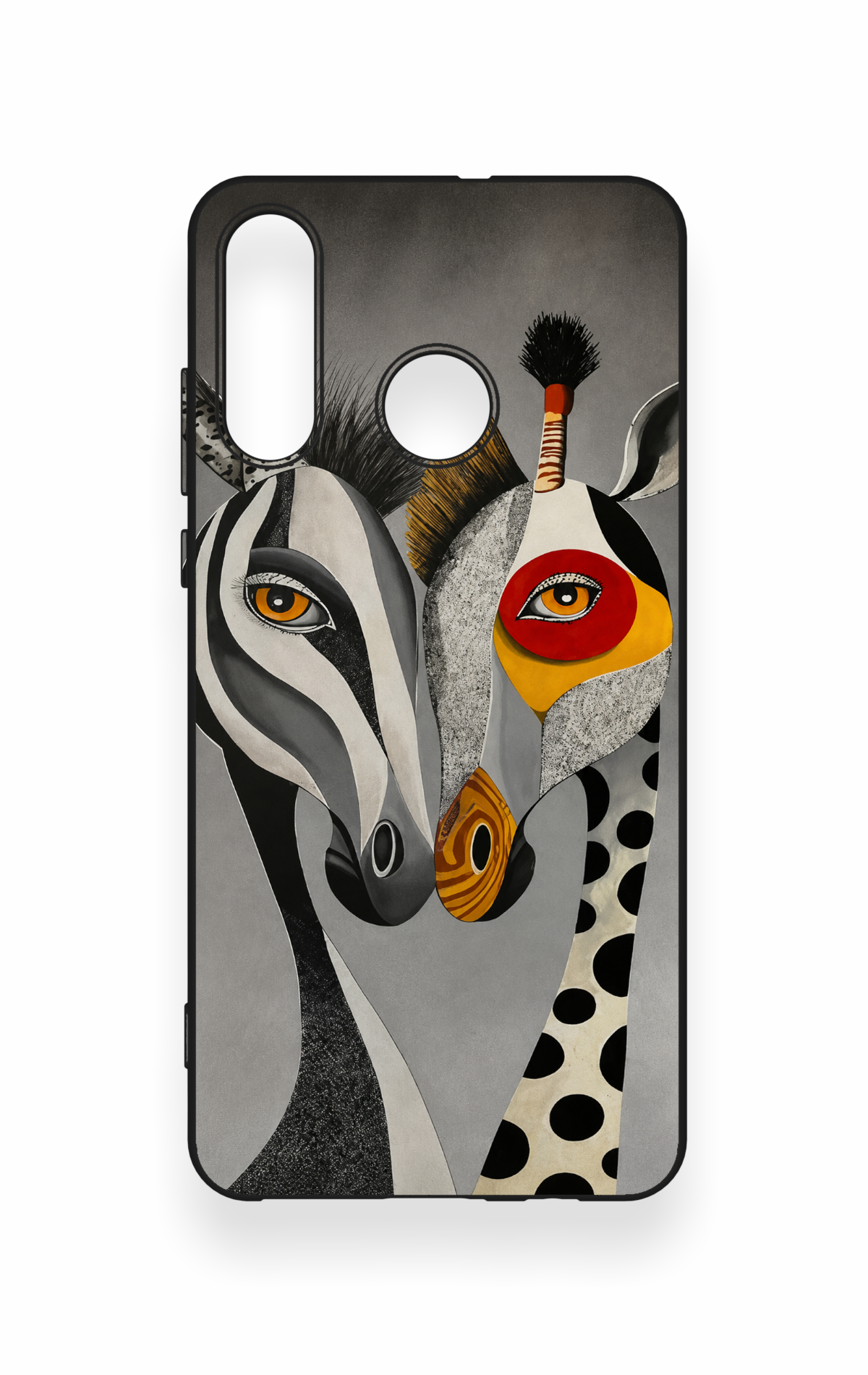 Huawei P30 Lite Uyumlu Zebra ve Zürafa Desenli Silikon Kılıf
