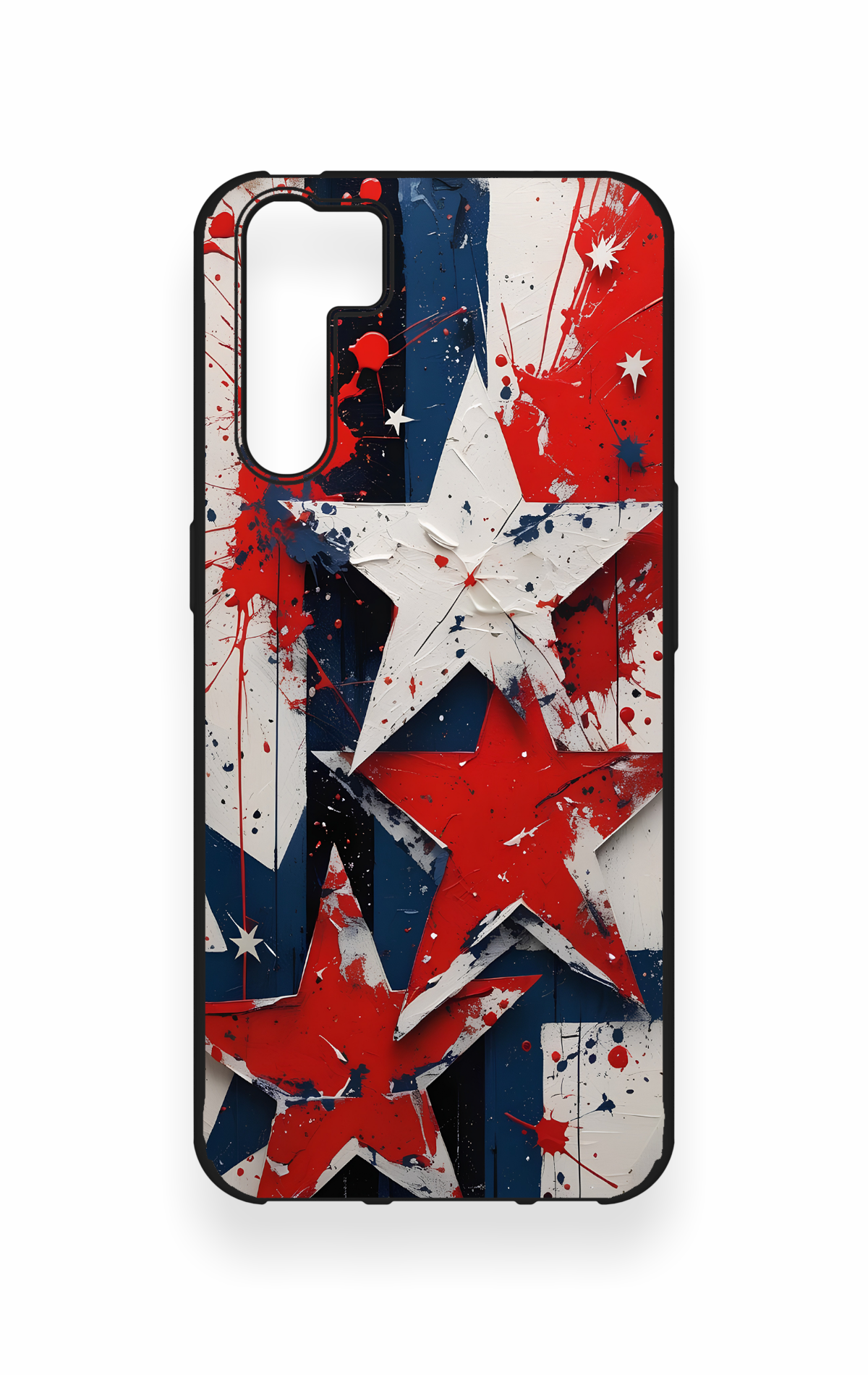 Oppo A91 Uyumlu Star Flag Desenli Silikon Kılıf