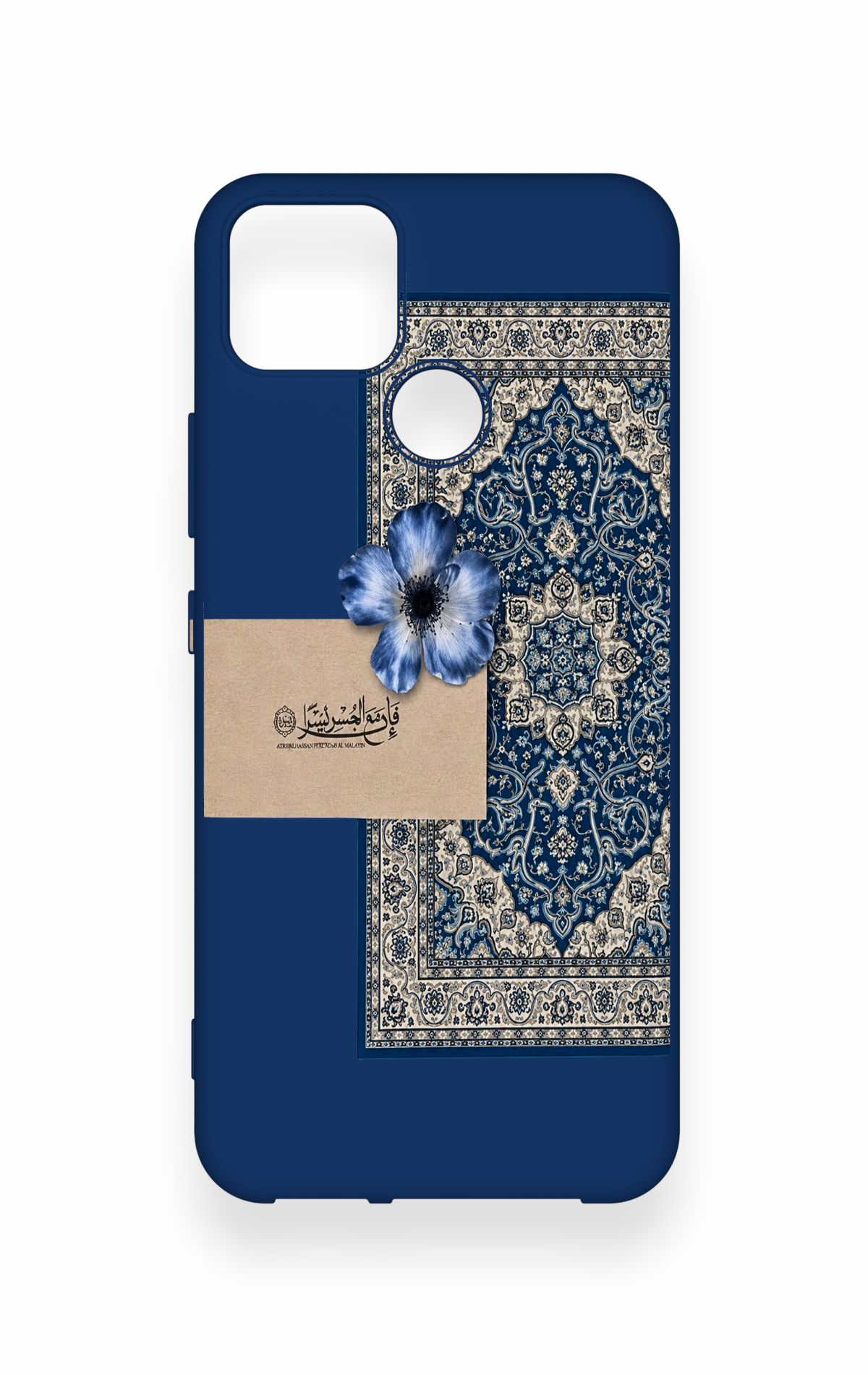 Realme C25 Uyumlu Mavi Etnik Halı Desenli Silikon Kılıf