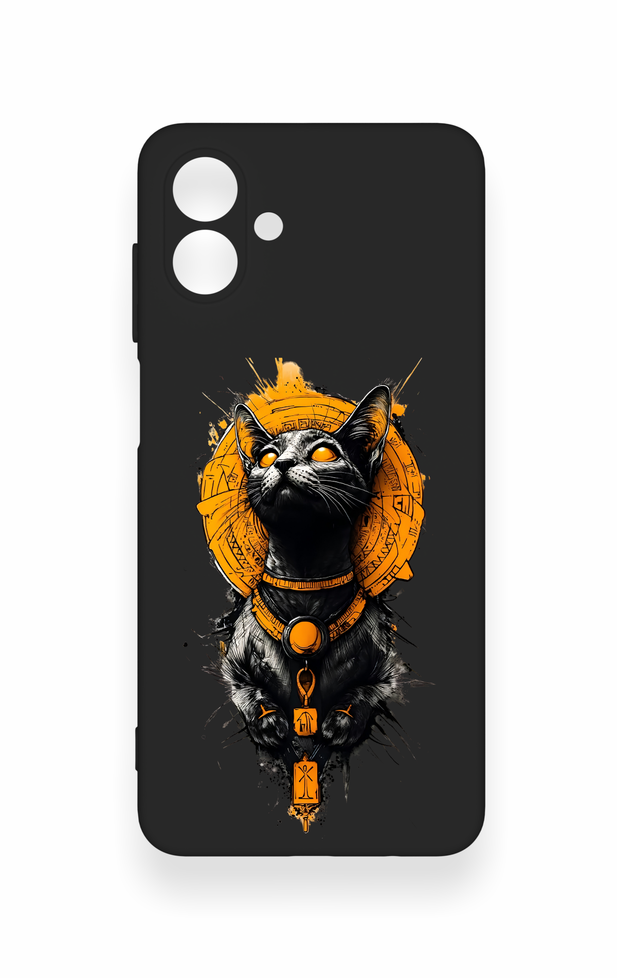 Samsung A07 Uyumlu Mısırlı Kedi Tanrısı Desenli Silikon Kılıf