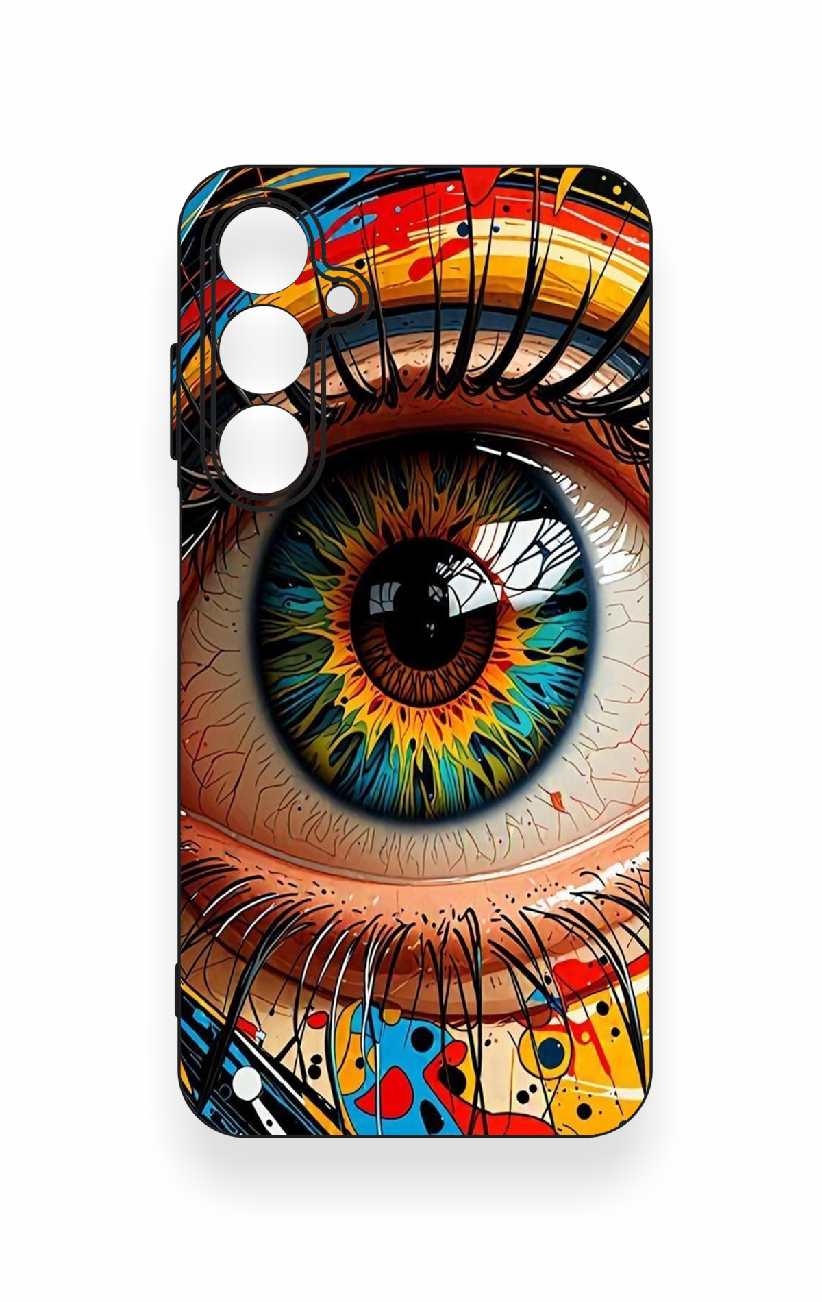 Samsung A55 Uyumlu Renkli Göz Bebeği Desenli Silikon Kılıf
