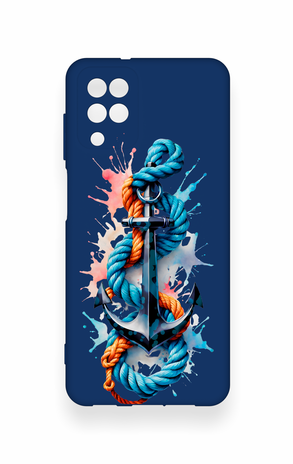 Samsung A12 Uyumlu Anchor Desenli Silikon Kılıf