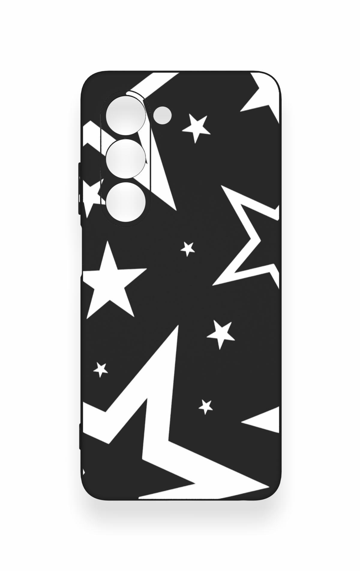 Oppo A5 5G Uyumlu Siyah Mega Star Desenli Silikon Kılıf
