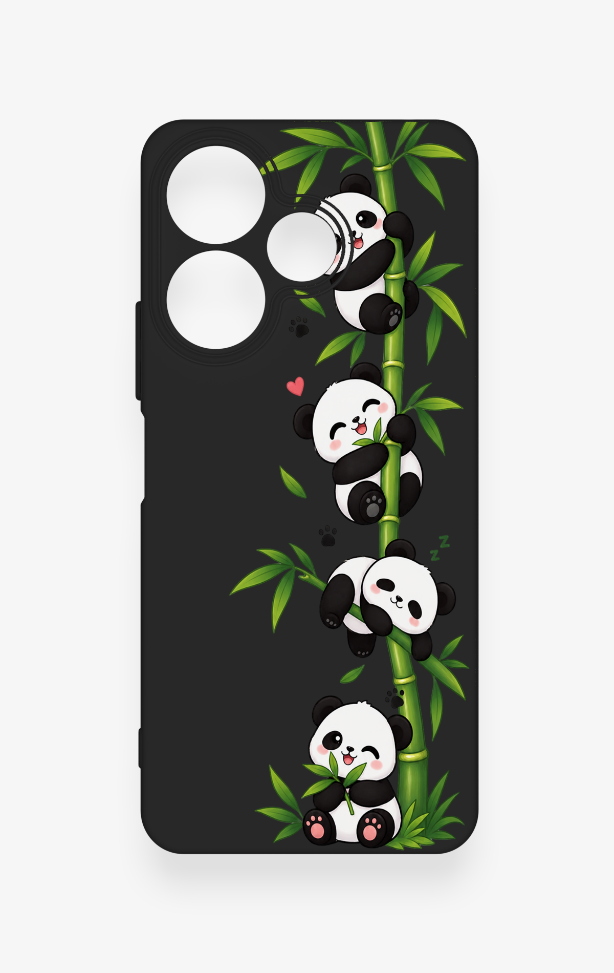 Redmi 13 4G Uyumlu Sevimli Panda Bambu Desenli Silikon Kılıf