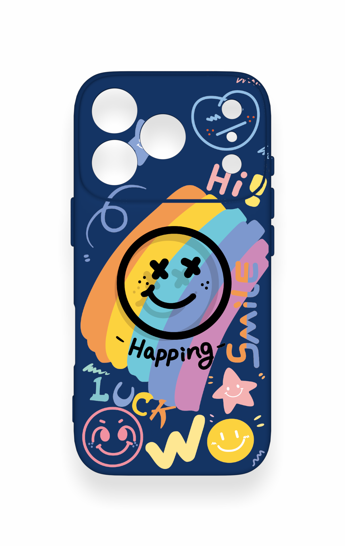 iPhone 17 Pro Uyumlu Happing Smile Desenli Silikon Kılıf
