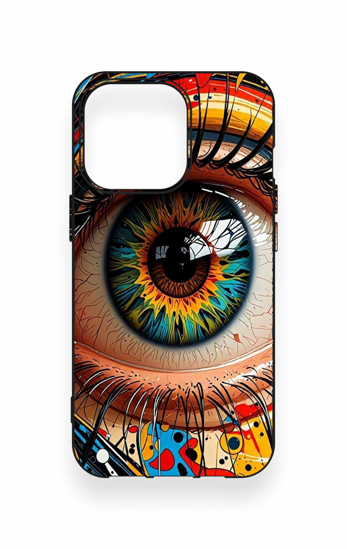iPhone 13 Pro Uyumlu Renkli Göz Bebeği Desenli Silikon Kılıf