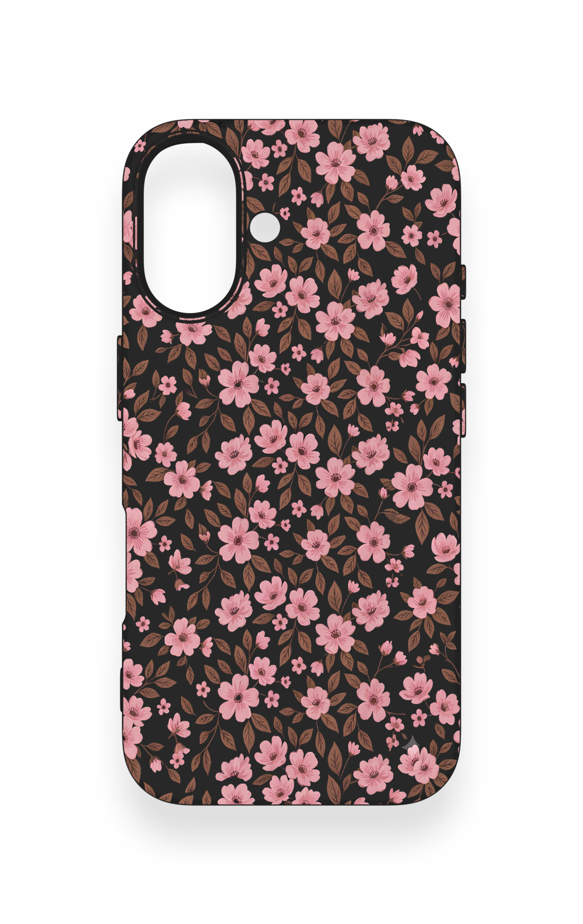 iPhone 16 Uyumlu Mini Pembe Çiçek Desenli Silikon Kılıf