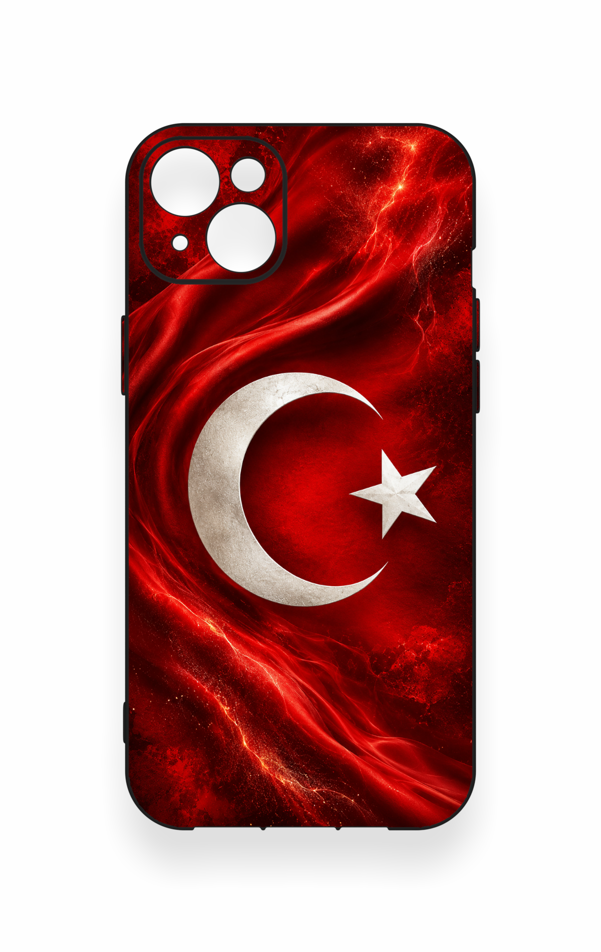 iPhone 14 Plus/15 Plus Uyumlu Türk Bayrağı Desenli Silikon Kılıf