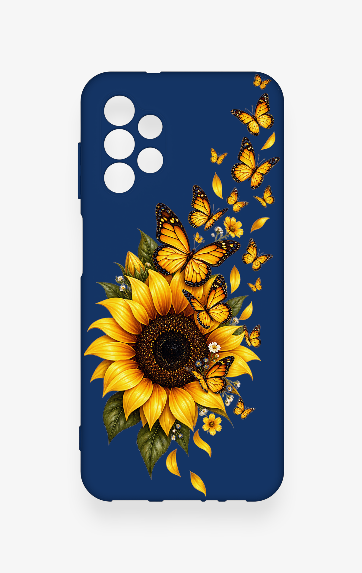 Samsung A13 Uyumlu Ayçiçeği Desenli Silikon Kılıf