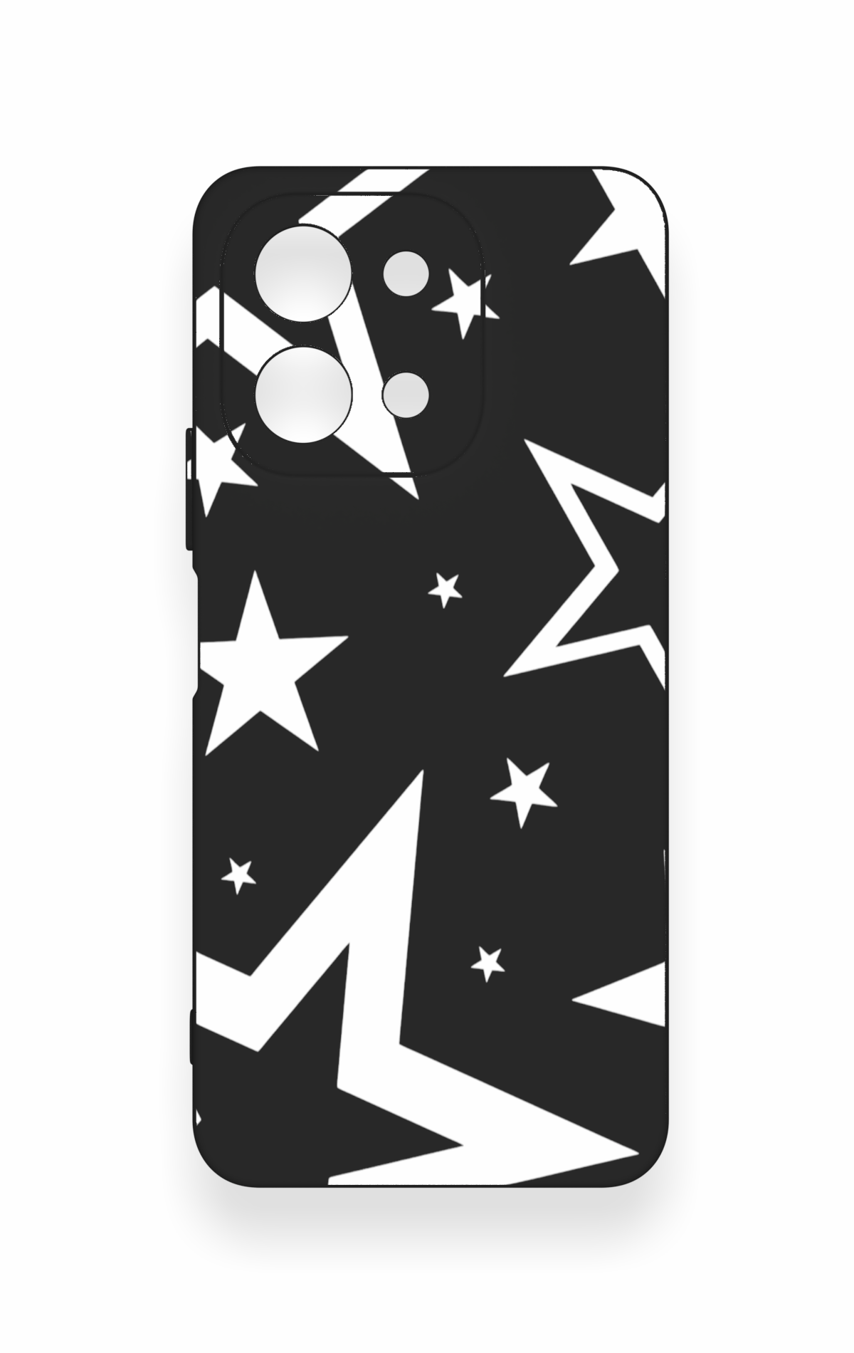Vivo Y28 Uyumlu Siyah Mega Star Desenli Silikon Kılıf