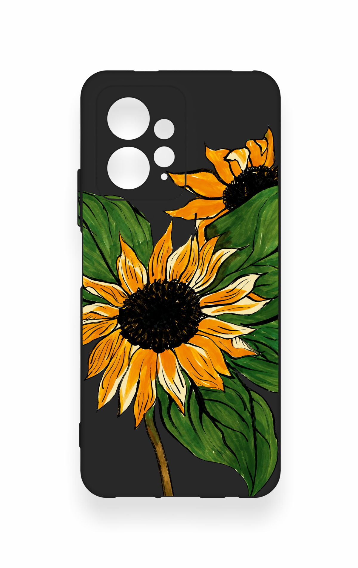 Redmi Note 12 4G Uyumlu Ay Çiçeği Desenli Silikon Kılıf