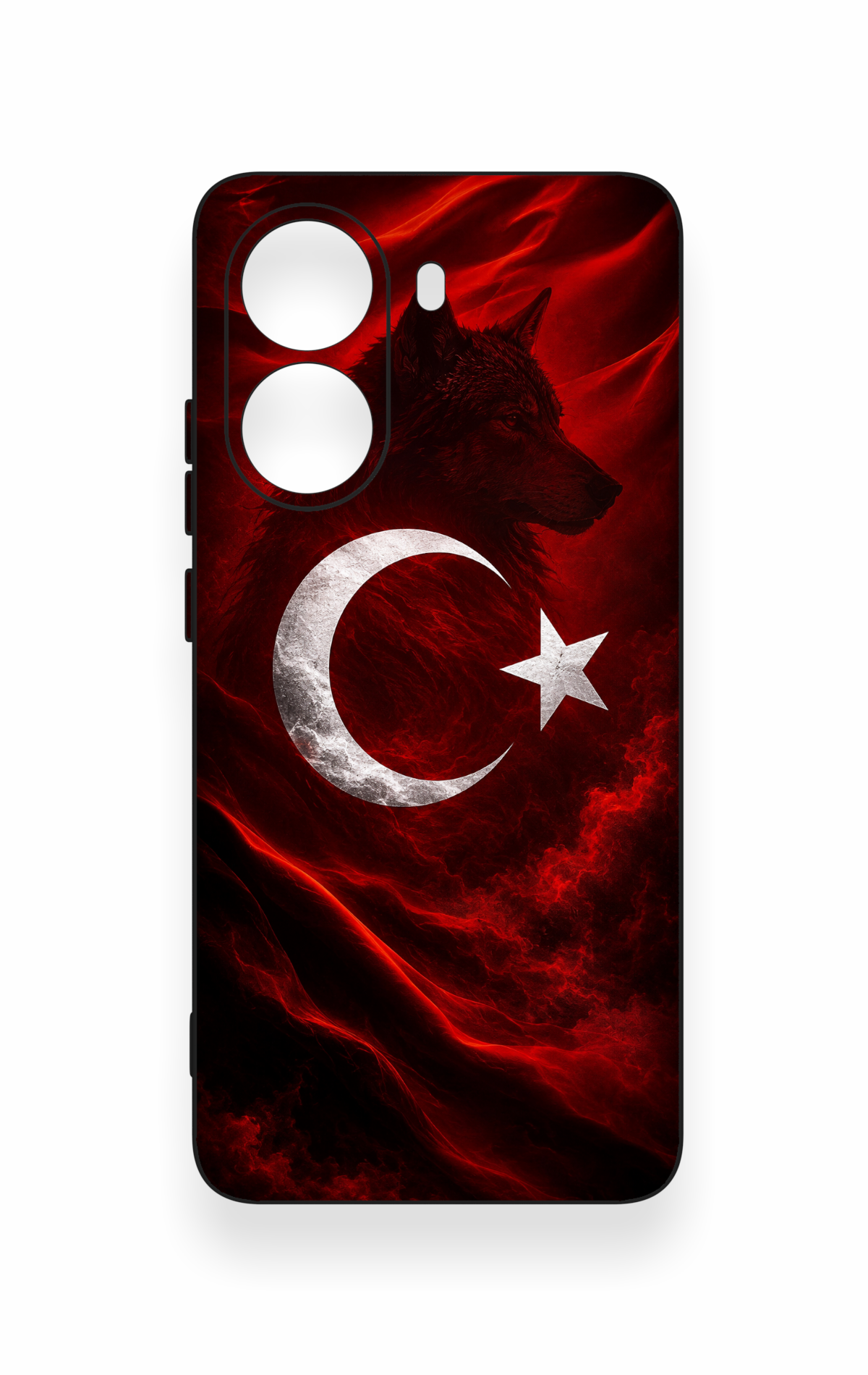 Poco X7 Pro Uyumlu Kurt Türk Bayrağı Desenli Silikon Kılıf